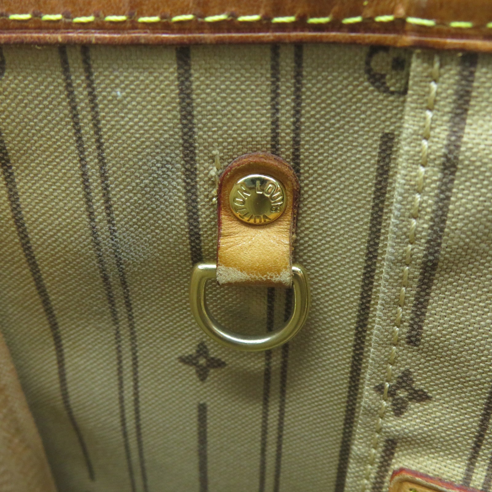 LOUIS VUITTON Monogram Neverfull PM金扣手挽袋啡色