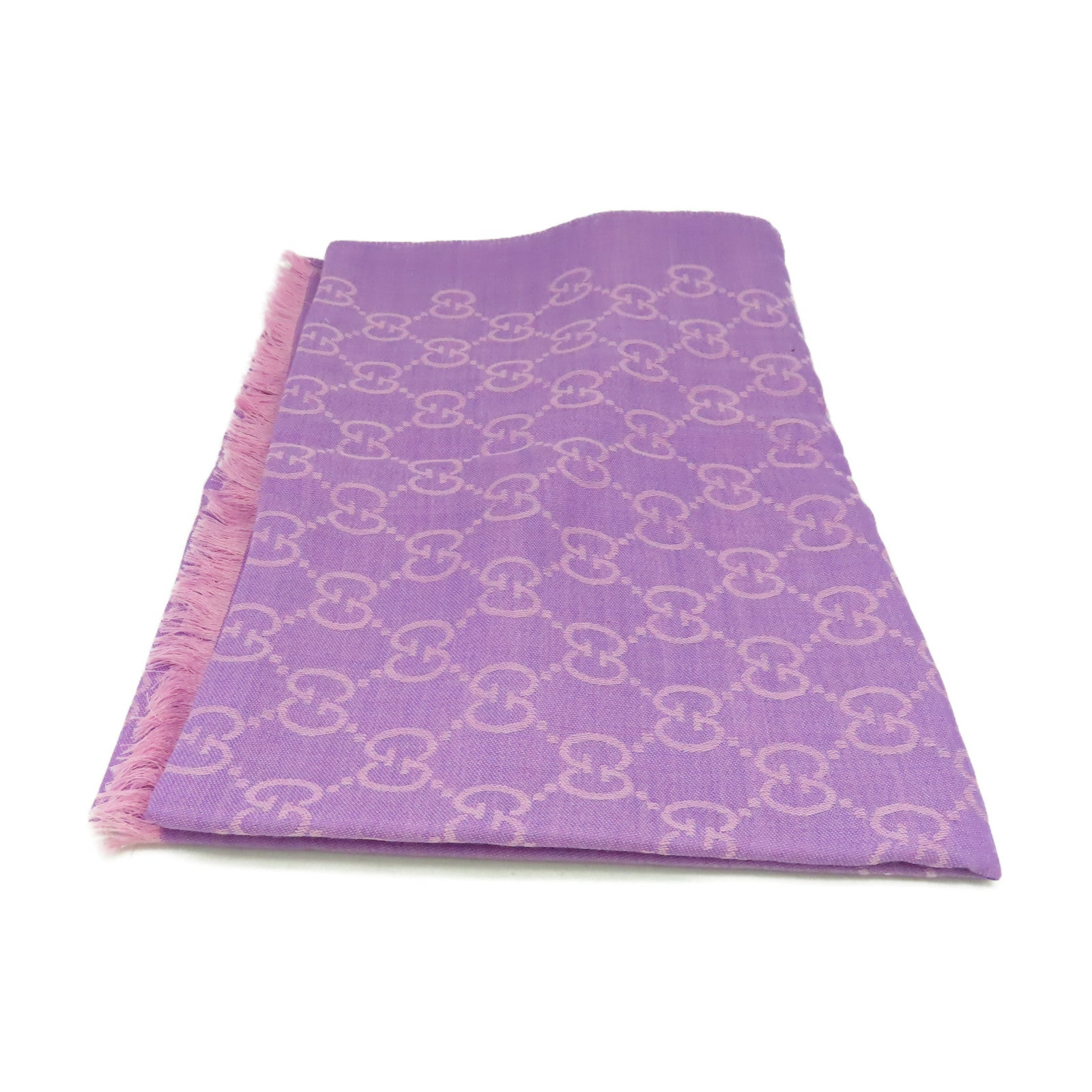 GUCCI 羊毛/絲質Scarf圍巾紫色