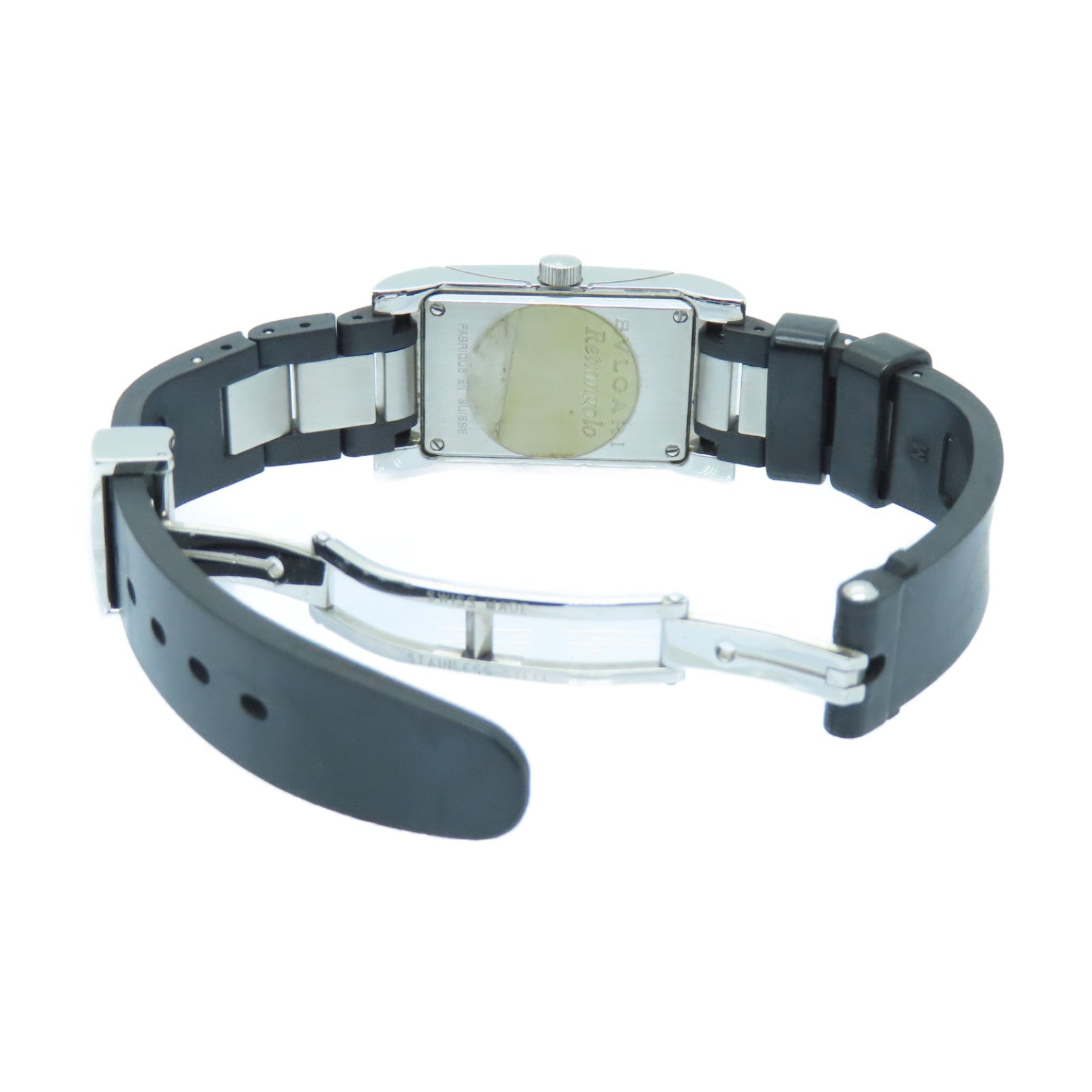 BVLGARI Rettangolo Stainless Steel Watch Quartz Movement Black