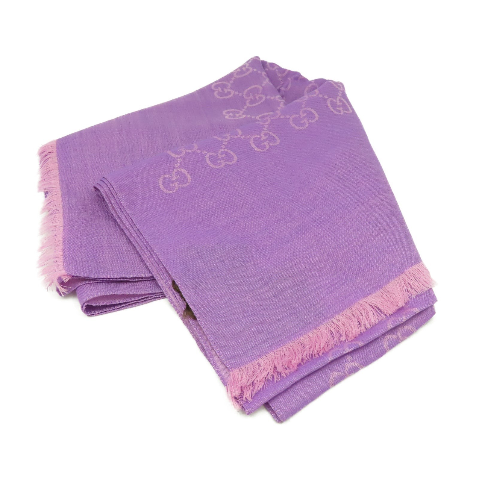 GUCCI 羊毛/絲質Scarf圍巾紫色