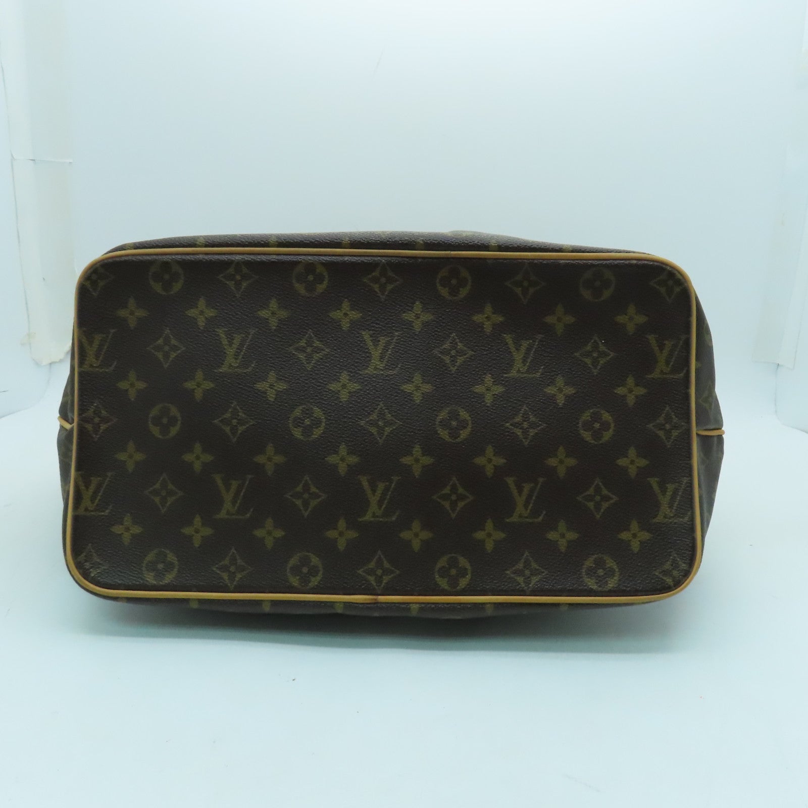 LOUIS VUITTON Monogram Palermo GM Gold Buckle Handle Shoulder Bag Brown