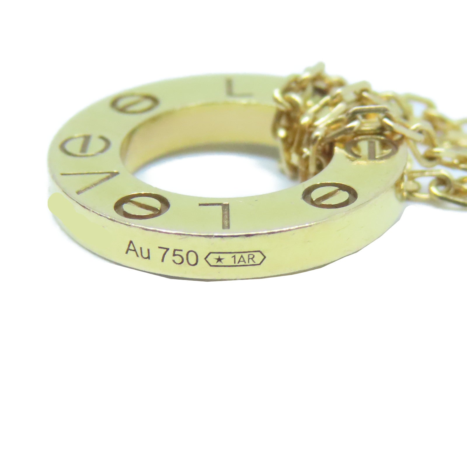 CARTIER 18K黃金Love Bracelet 2 diamonds手鏈金色 #16.25cm