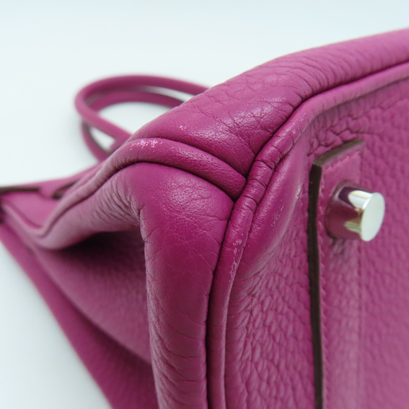 HERMES Togo皮革Birkin 30 Hand Bag銀扣手挽袋紫色