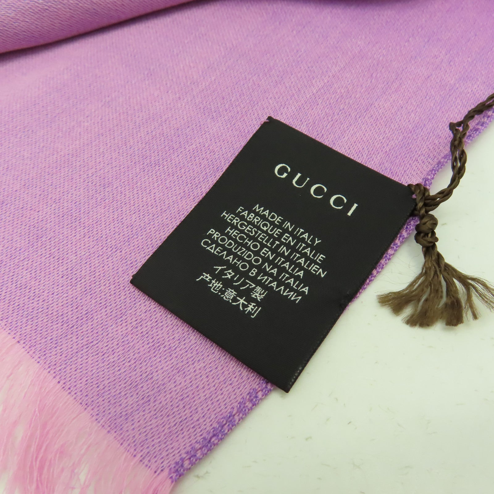 GUCCI 羊毛/絲質Scarf圍巾紫色