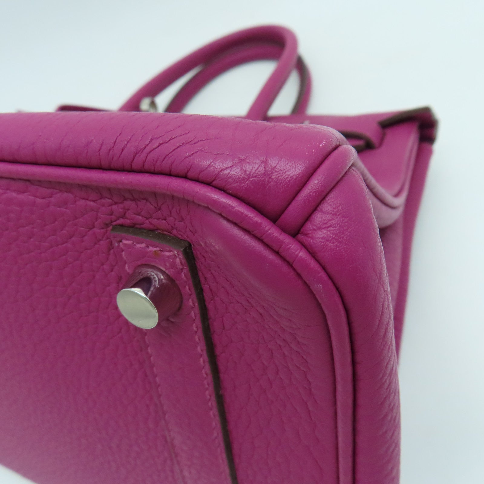 HERMES Togo皮革Birkin 30 Hand Bag銀扣手挽袋紫色