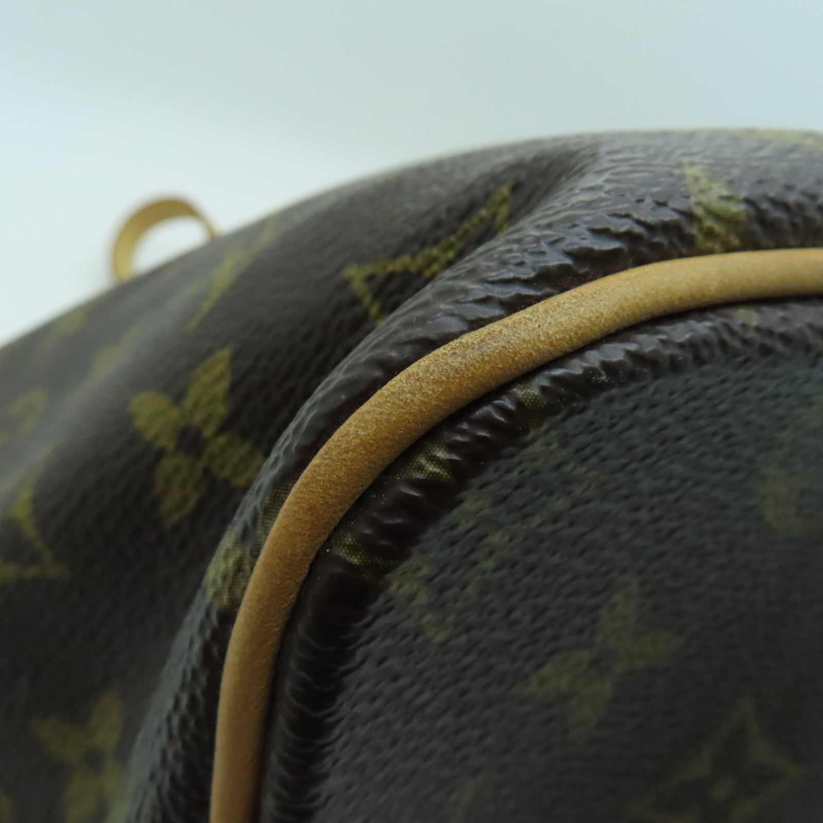 LOUIS VUITTON Monogram Palermo GM Gold Buckle Handle Shoulder Bag Brown