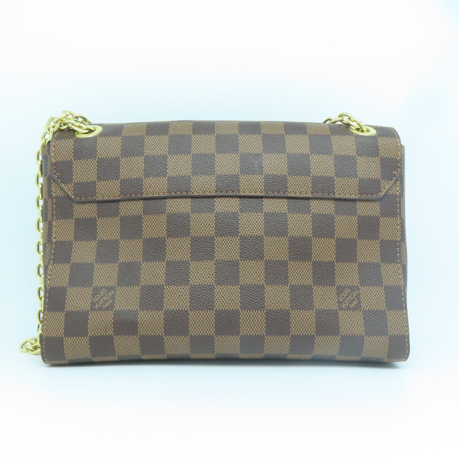 LOUIS VUITTON Damier Vavin PM金扣肩背袋啡色/紅色