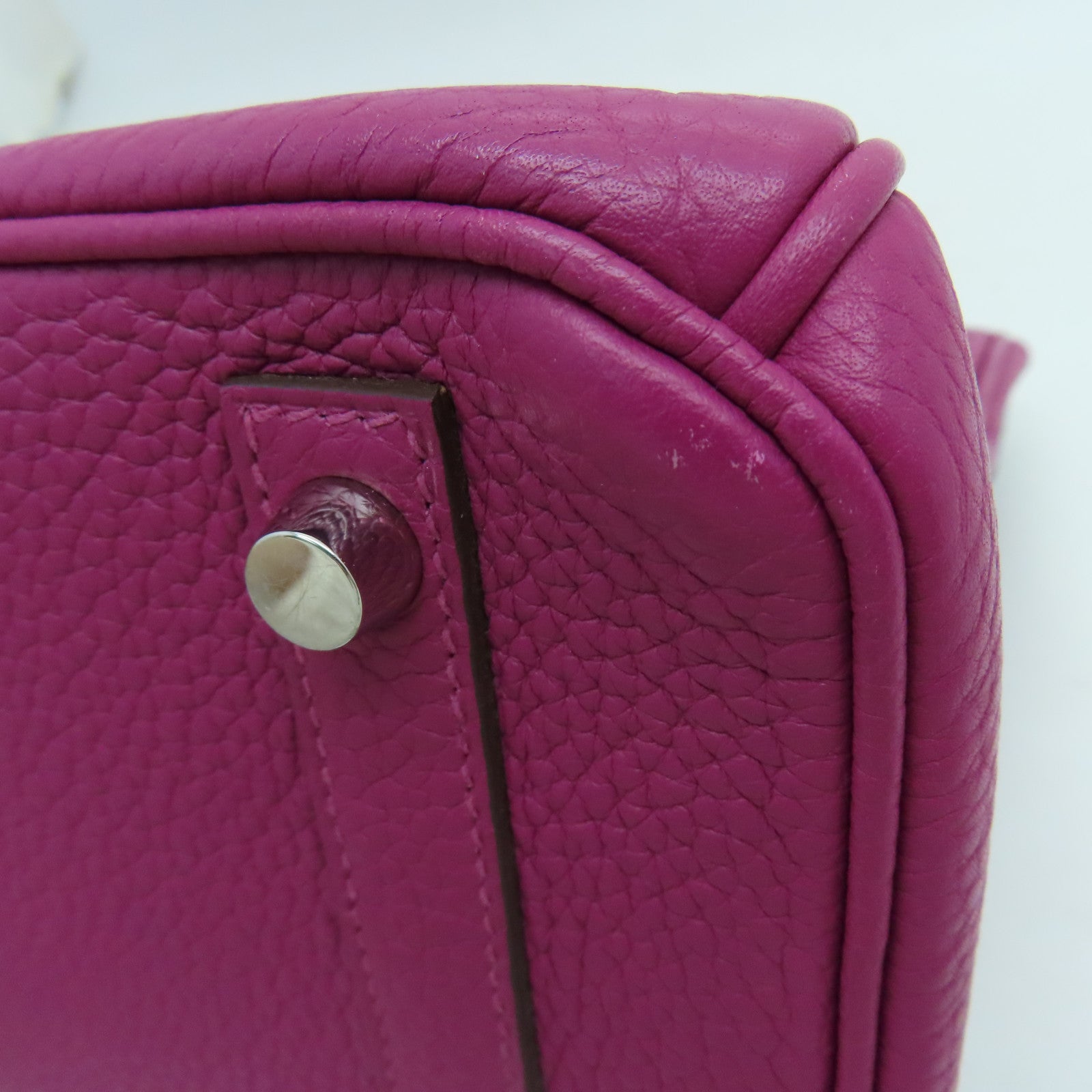 HERMES Togo皮革Birkin 30 Hand Bag銀扣手挽袋紫色