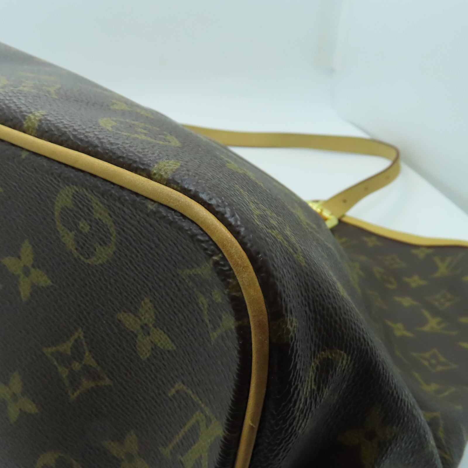 LOUIS VUITTON Monogram Palermo GM Gold Buckle Handle Shoulder Bag Brown