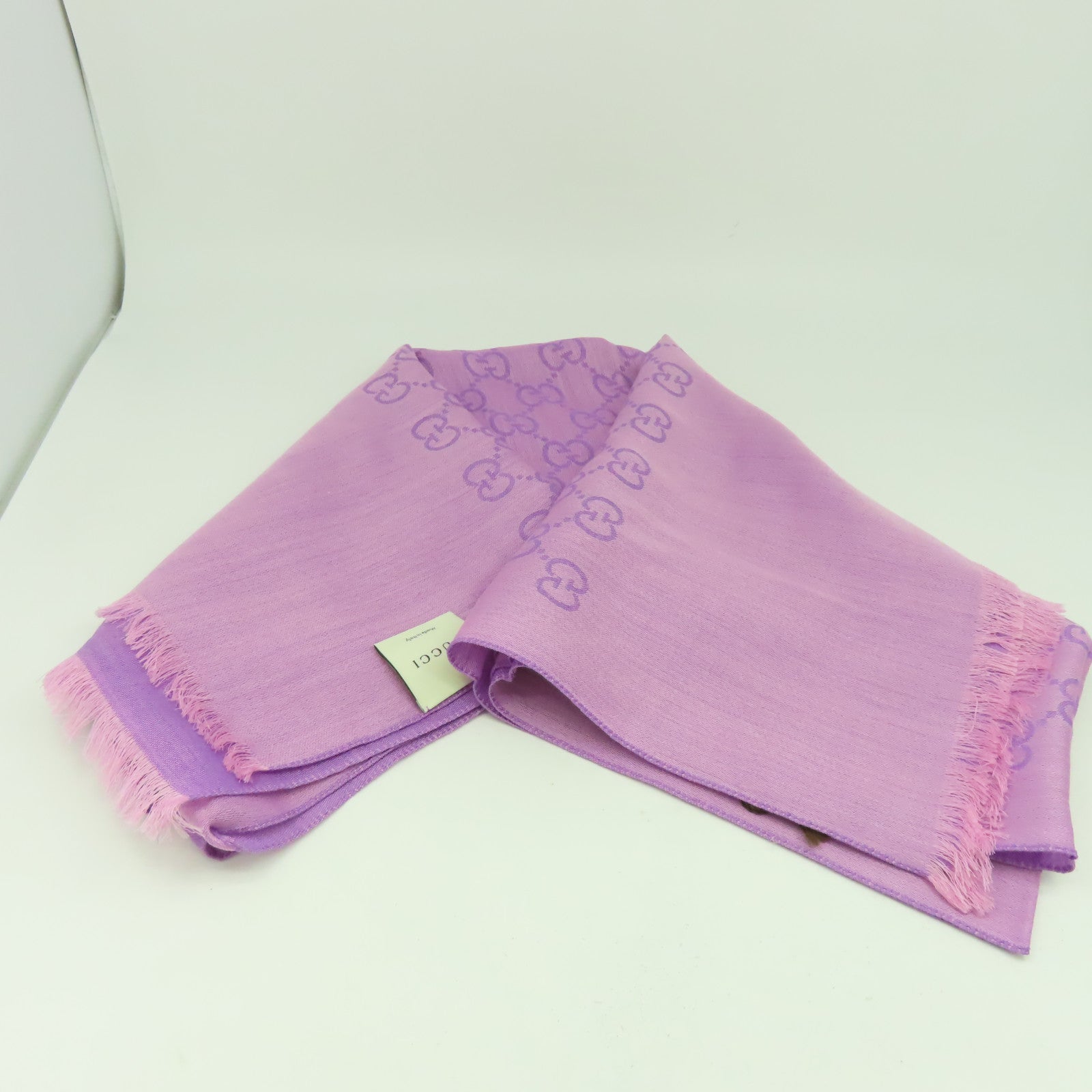 GUCCI 羊毛/絲質Scarf圍巾紫色