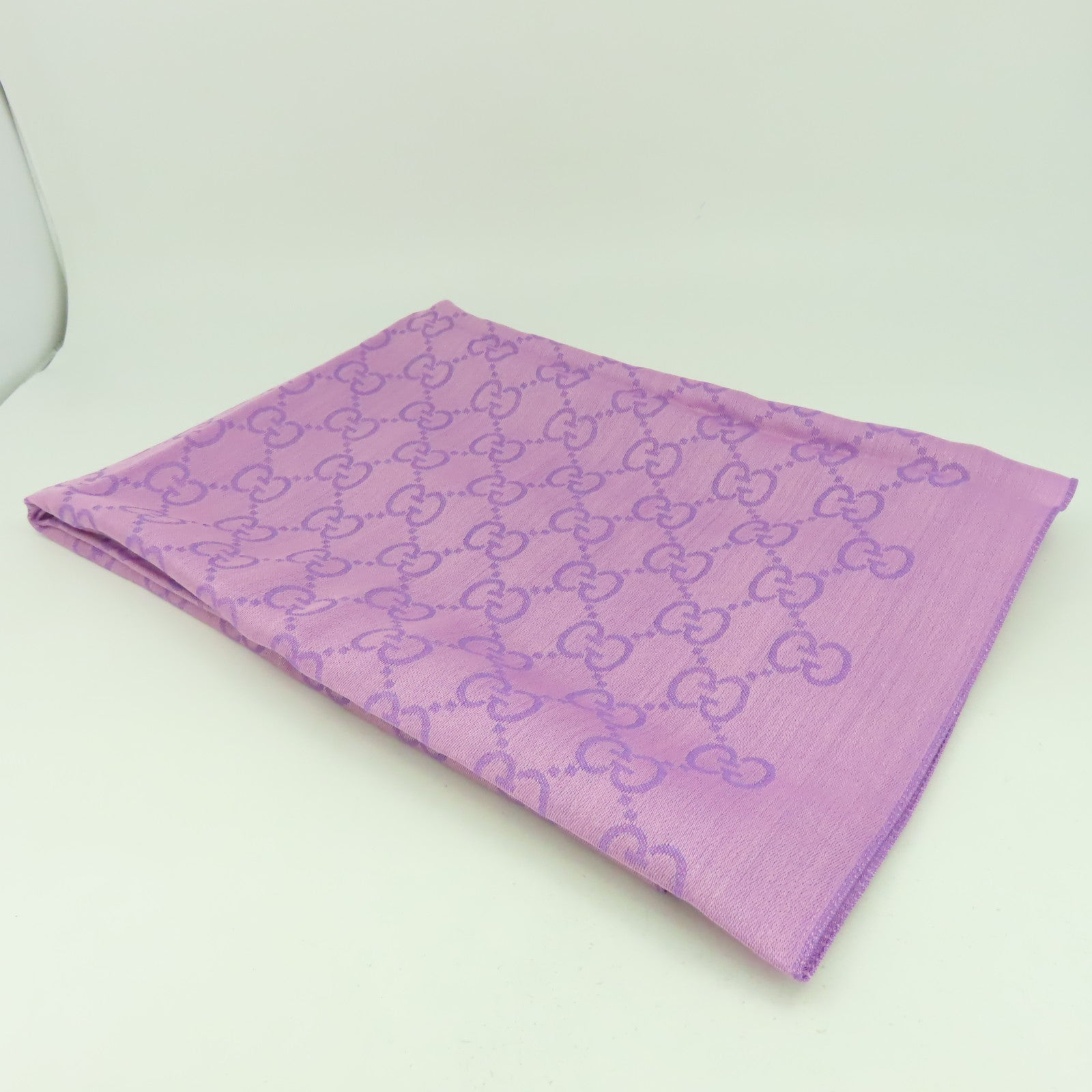 GUCCI 羊毛/絲質Scarf圍巾紫色