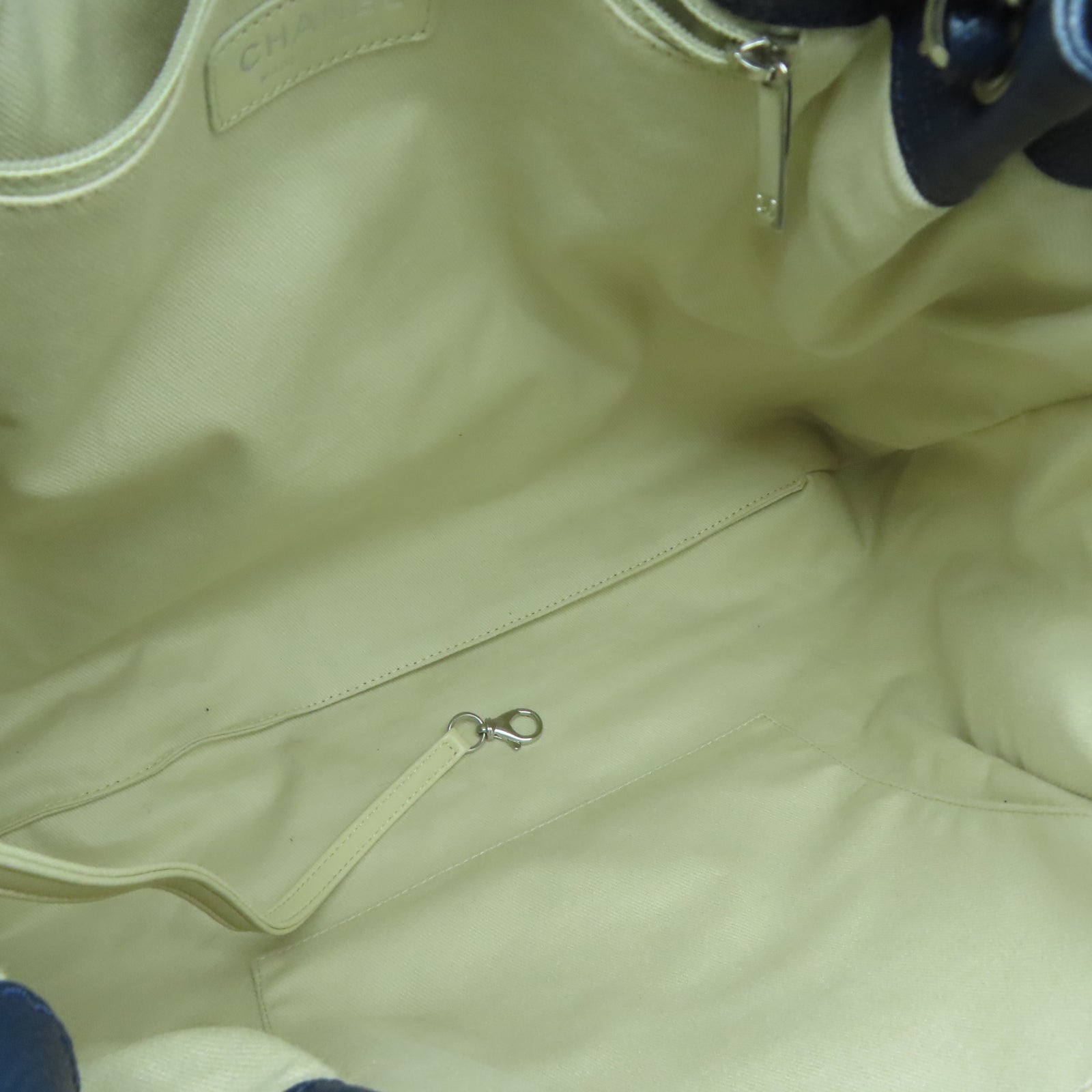 CHANEL 牛皮皮革Hand Bag銀扣手挽袋藍色