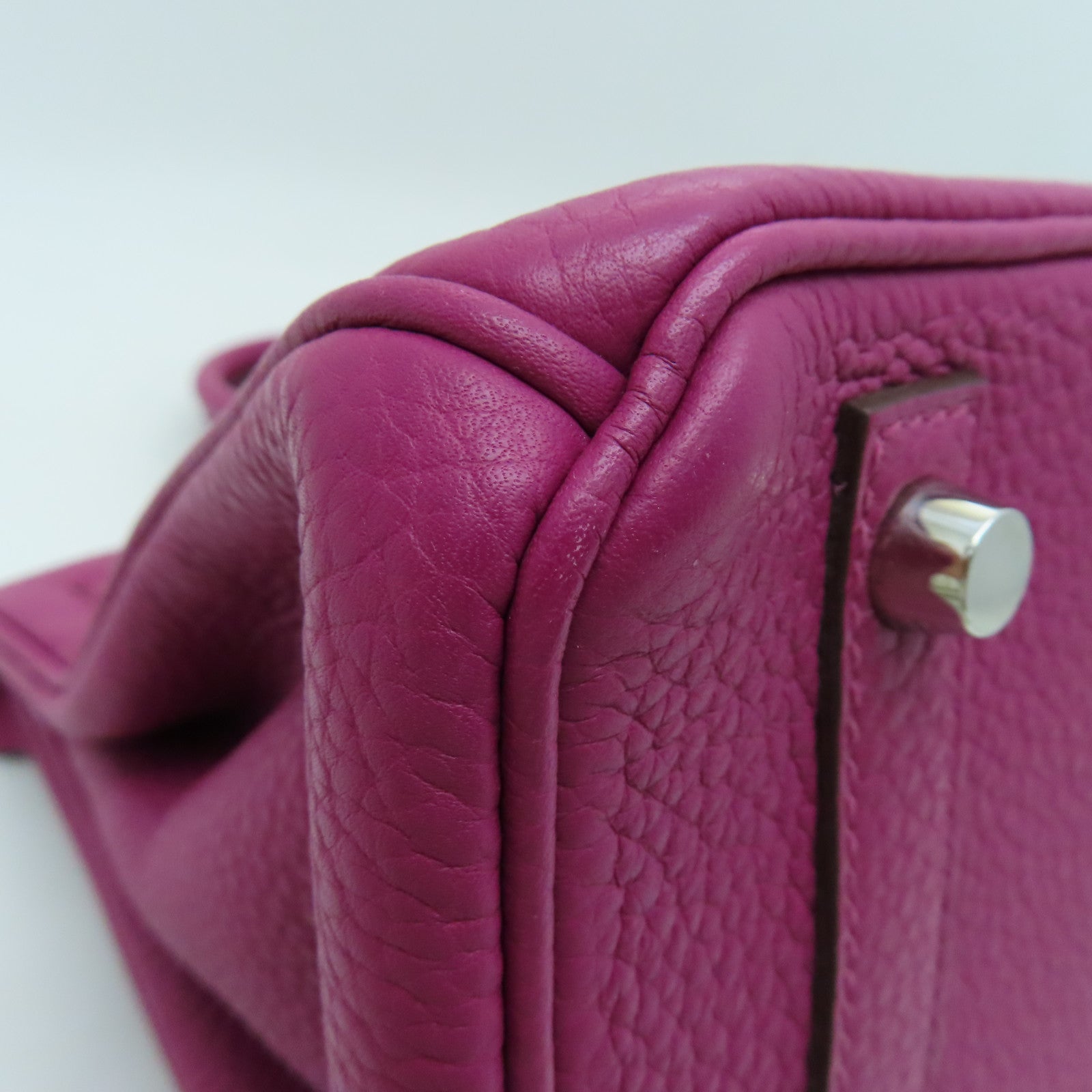 HERMES Togo皮革Birkin 30 Hand Bag銀扣手挽袋紫色