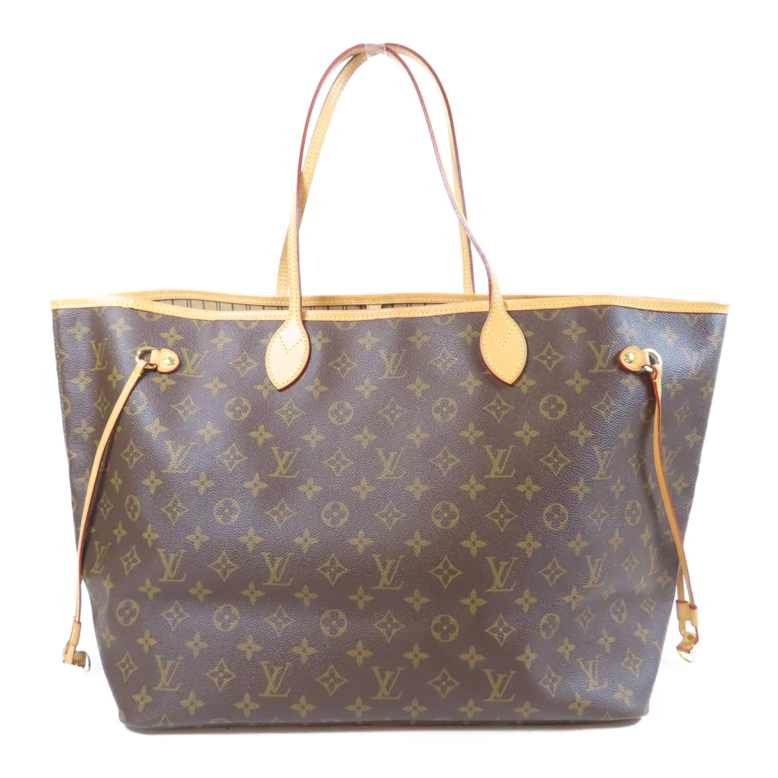 LOUIS VUITTON Monogram Neverfull GM金扣肩背袋啡色