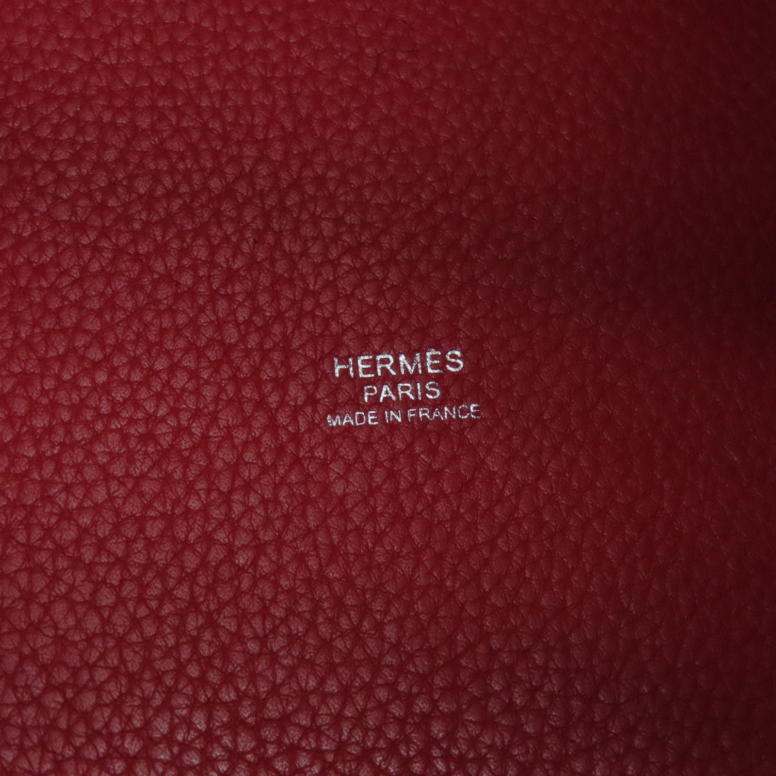 HERMES 【激減優惠】Clemence皮革Picotin MM銀扣手挽袋Garance紅色