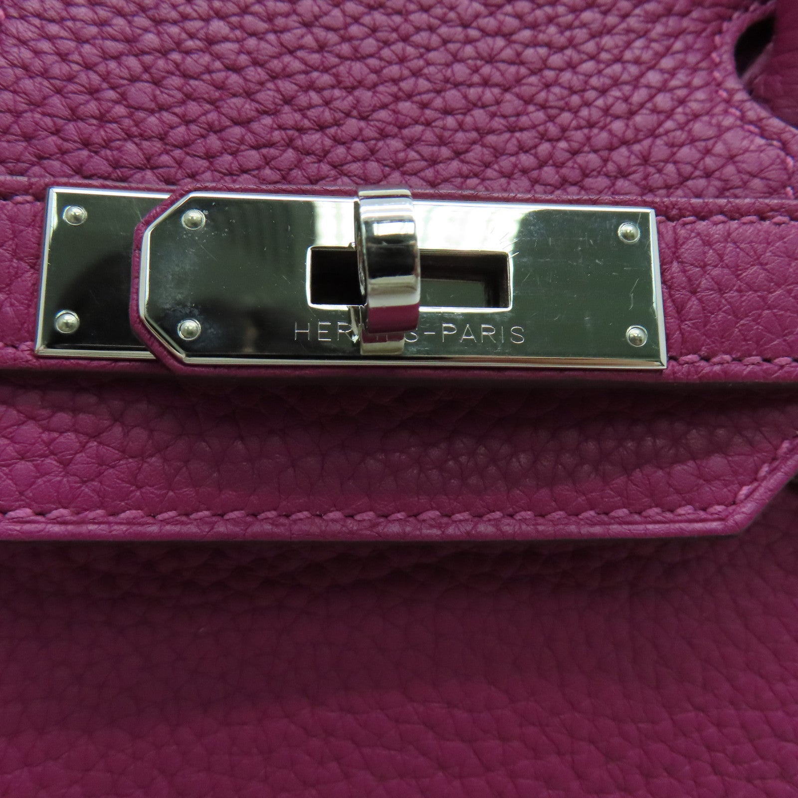 HERMES Togo皮革Birkin 30 Hand Bag銀扣手挽袋紫色