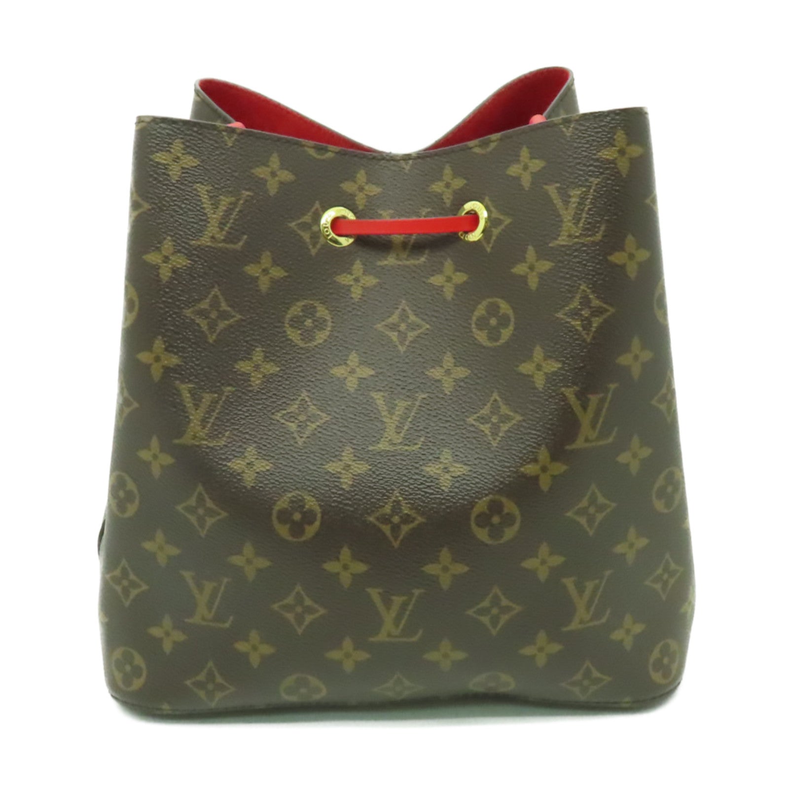LOUIS VUITTON Monogram Neo Noe金扣肩背袋啡色/紅色
