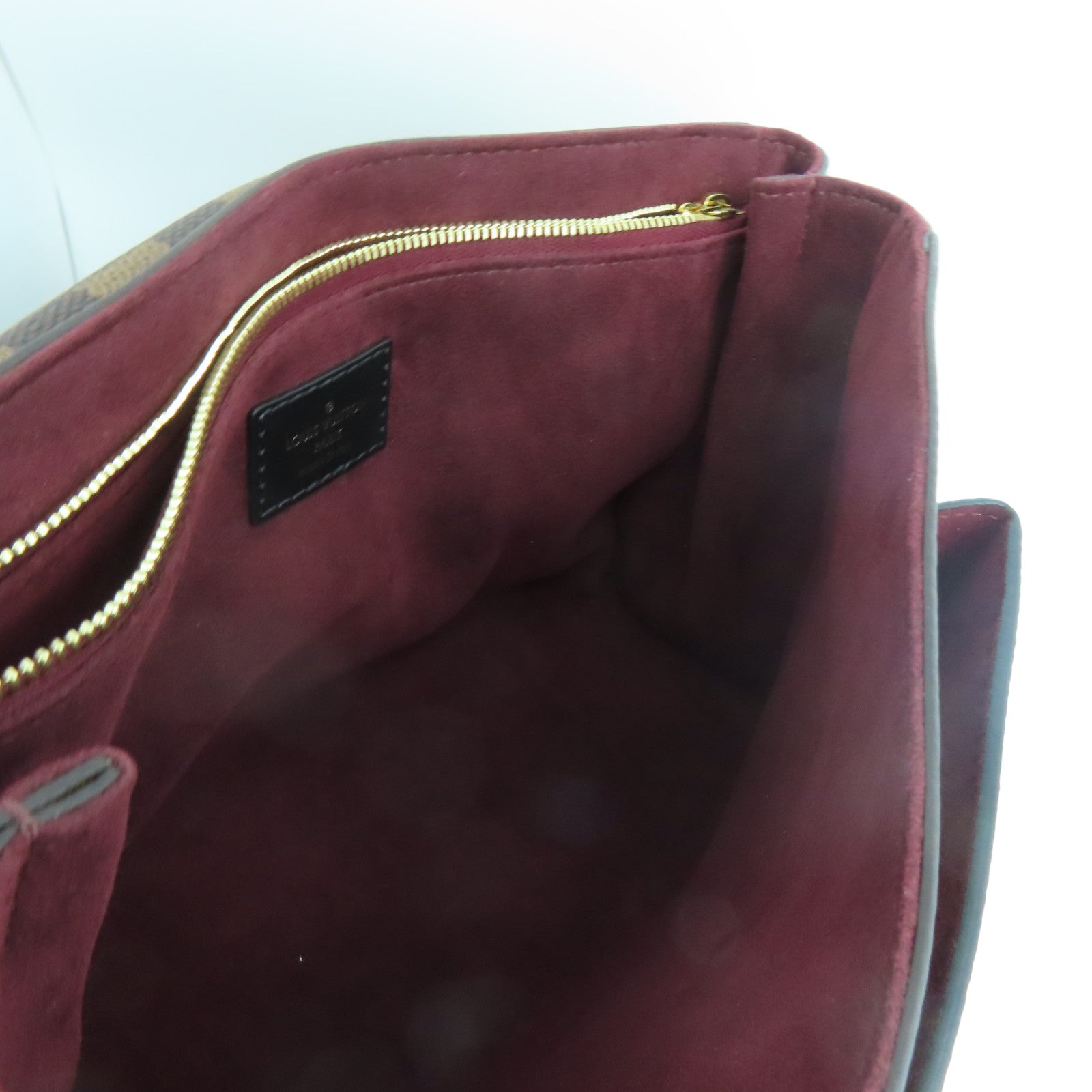 LOUIS VUITTON Damier Vavin PM金扣肩背袋啡色/紅色