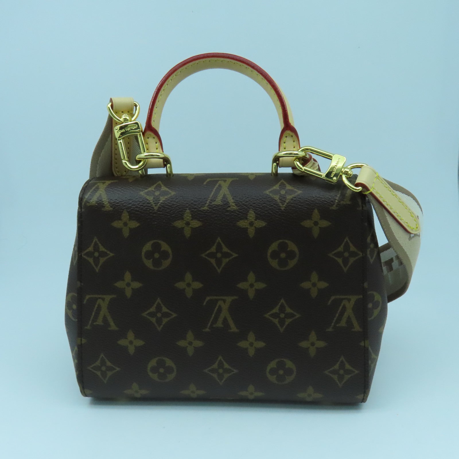 LOUIS VUITTON Monogram Cluny Mini 2 way Shoulder金扣手挽肩背兩用袋啡色