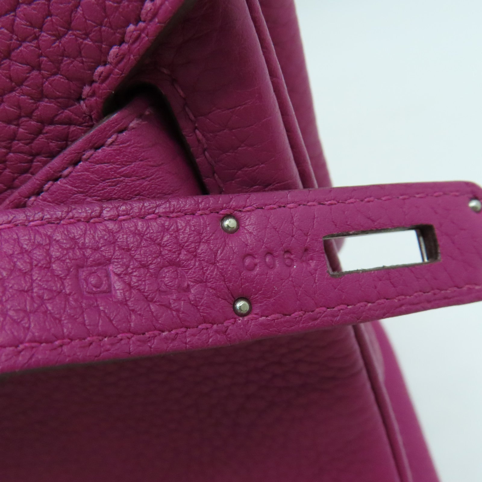HERMES Togo皮革Birkin 30 Hand Bag銀扣手挽袋紫色