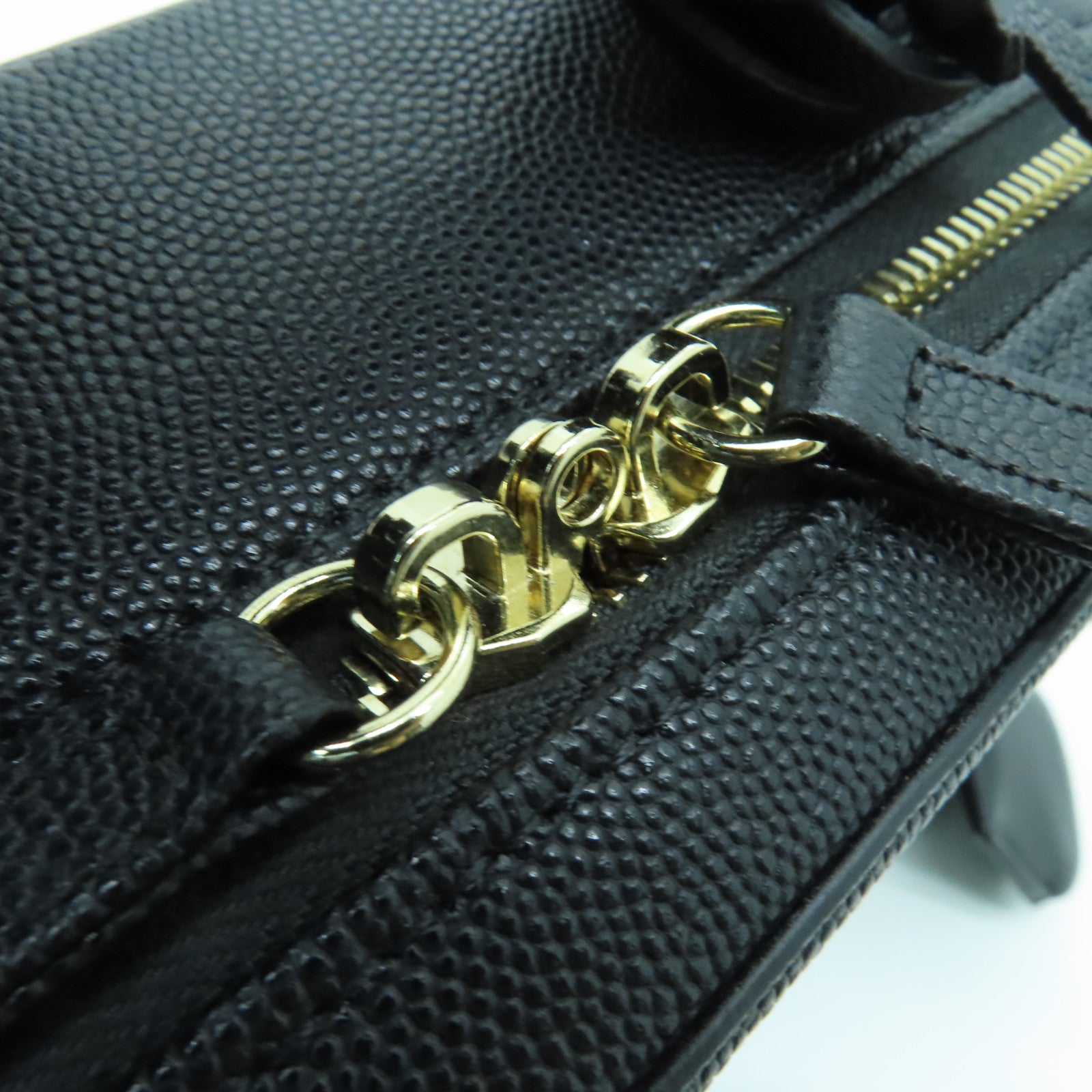 CHANEL 【激減優惠】菱格Caviar皮革Vanity Case金扣手挽肩背兩用袋黑色