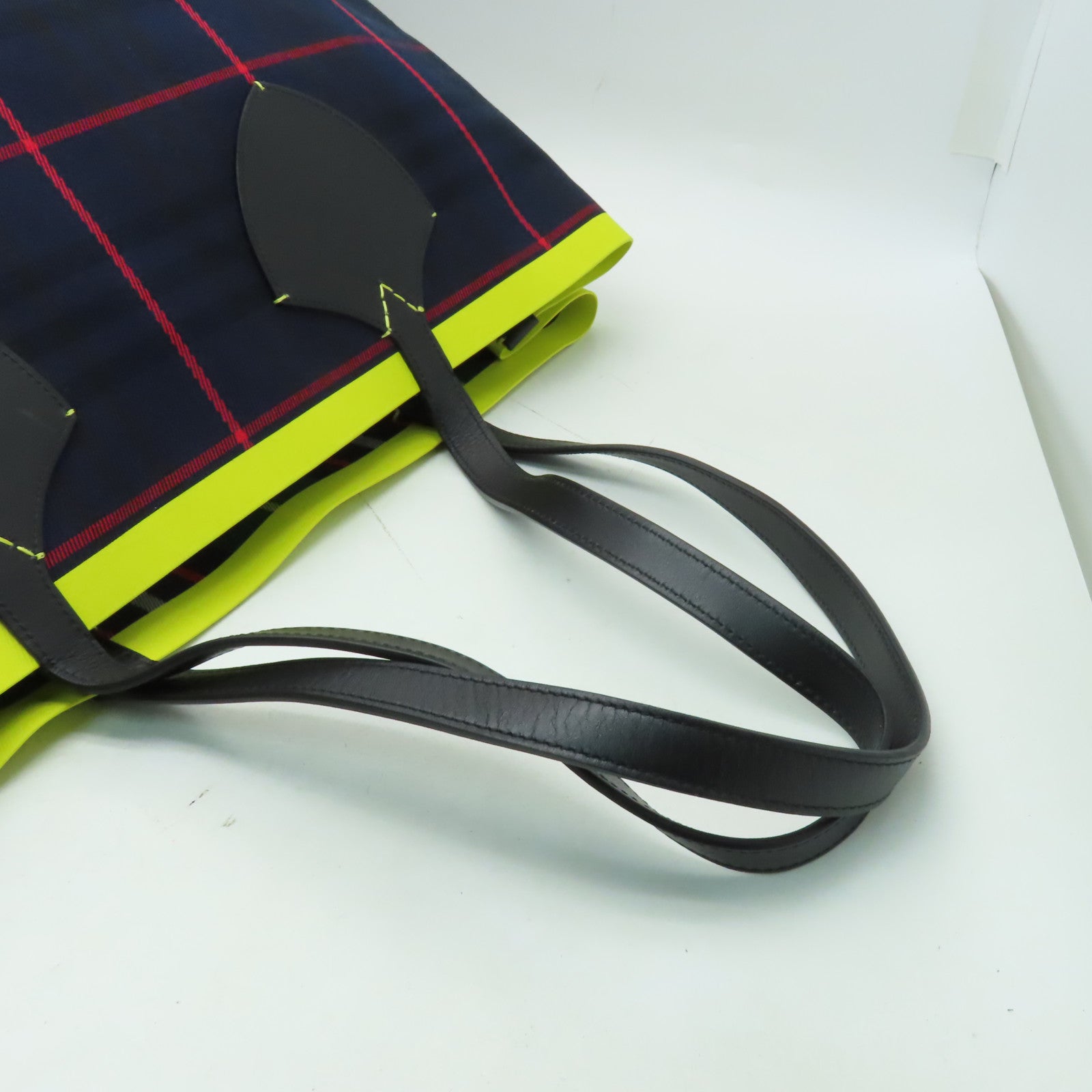 BURBERRY 帆布/皮革Tote Bag手挽袋深藍色/黃色/紅色