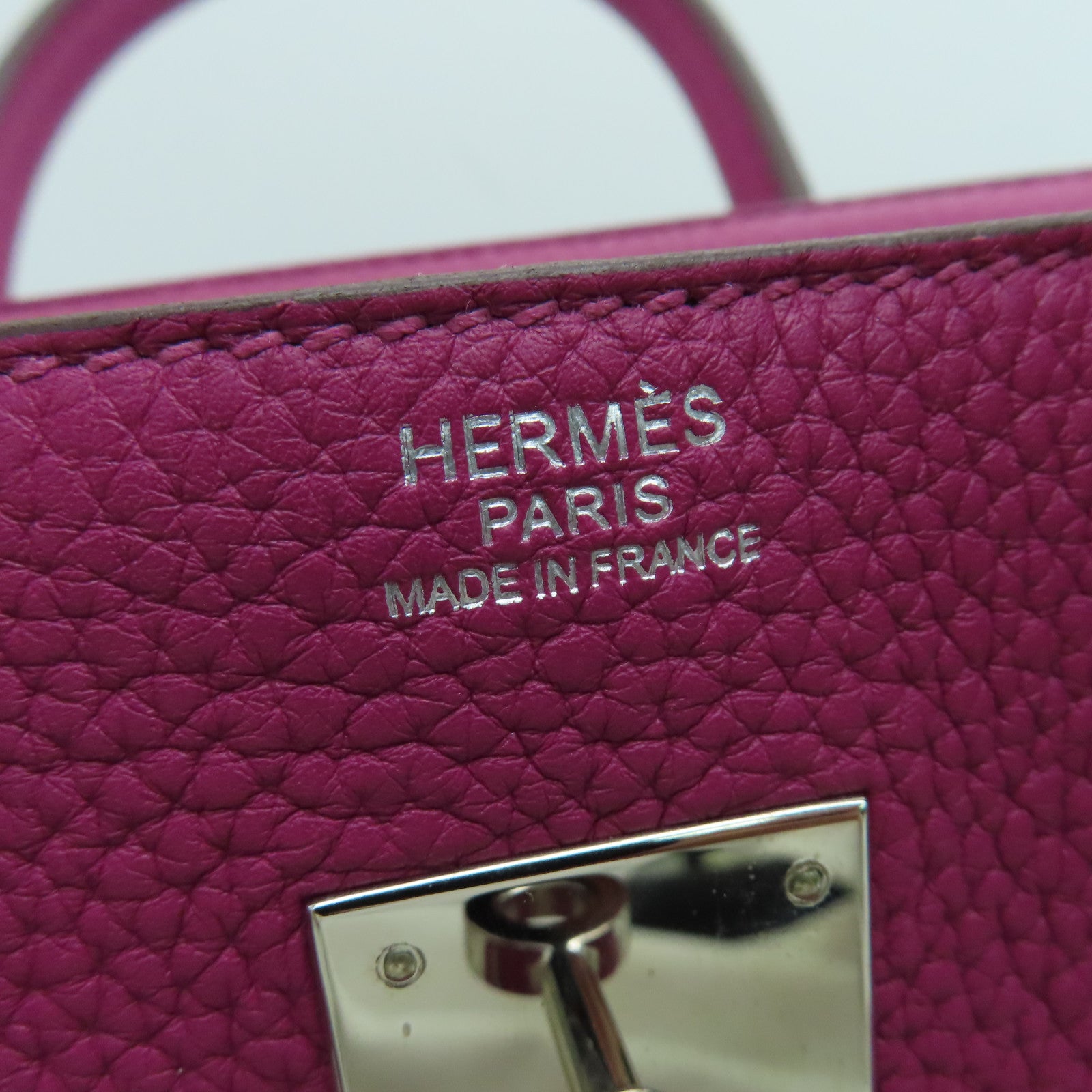 HERMES Togo皮革Birkin 30 Hand Bag銀扣手挽袋紫色