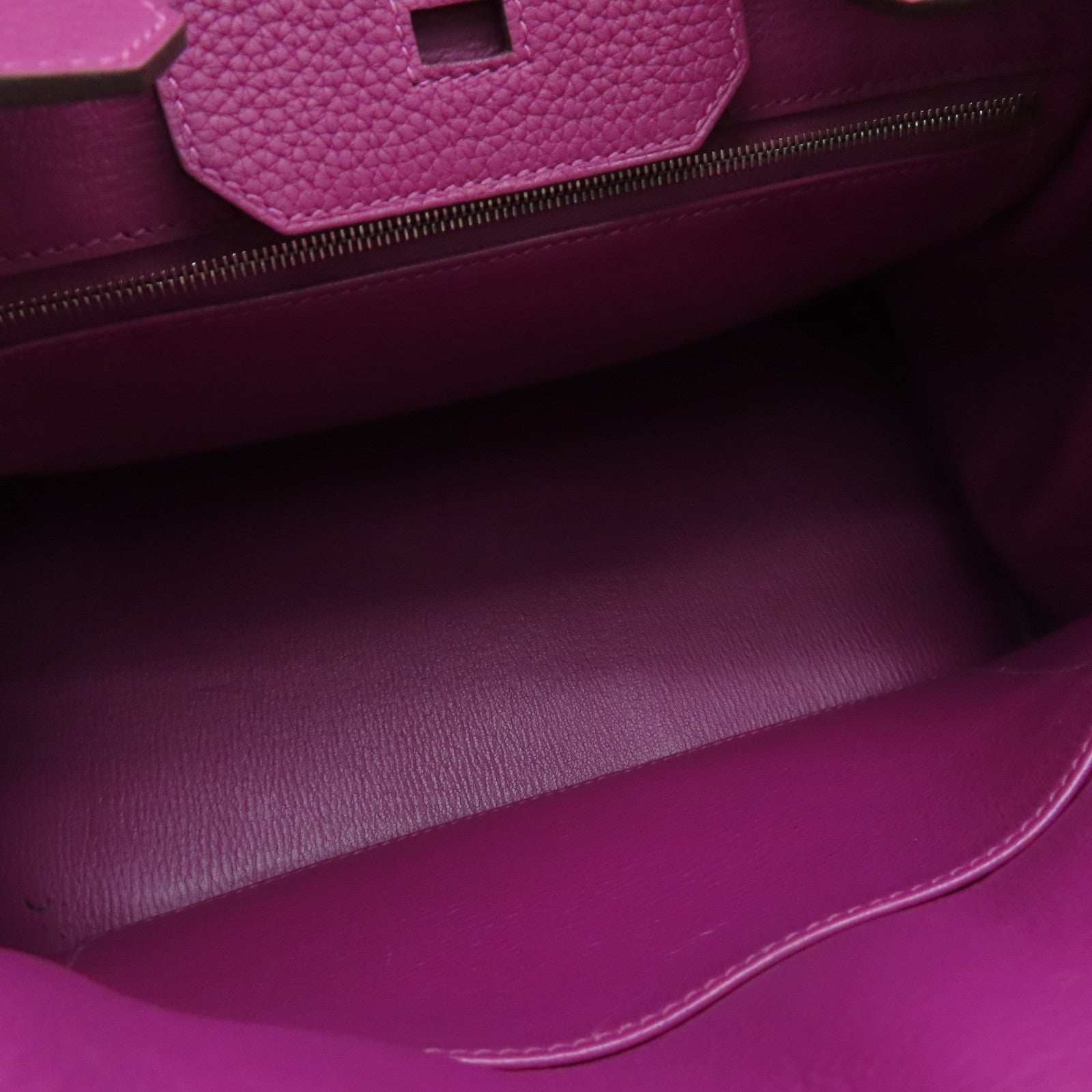 HERMES Togo皮革Birkin 30 Hand Bag銀扣手挽袋紫色