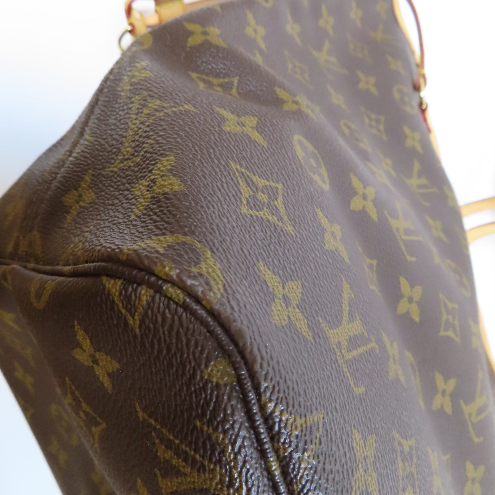 LOUIS VUITTON Monogram Neverfull GM金扣肩背袋啡色