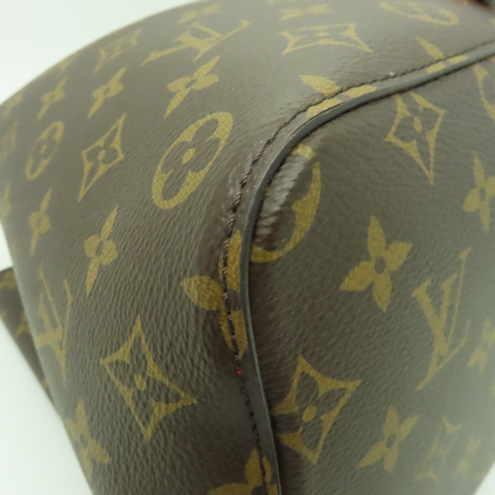 LOUIS VUITTON Monogram Neo Noe金扣肩背袋啡色/紅色