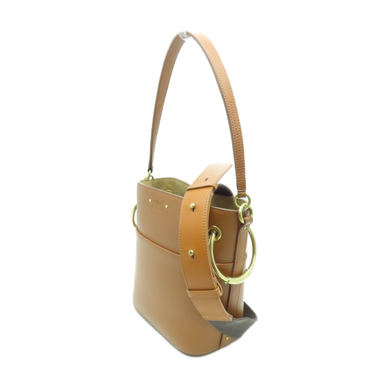 Chloe 牛皮皮革2way Shoulder Bag金扣手挽肩背兩用袋啡色
