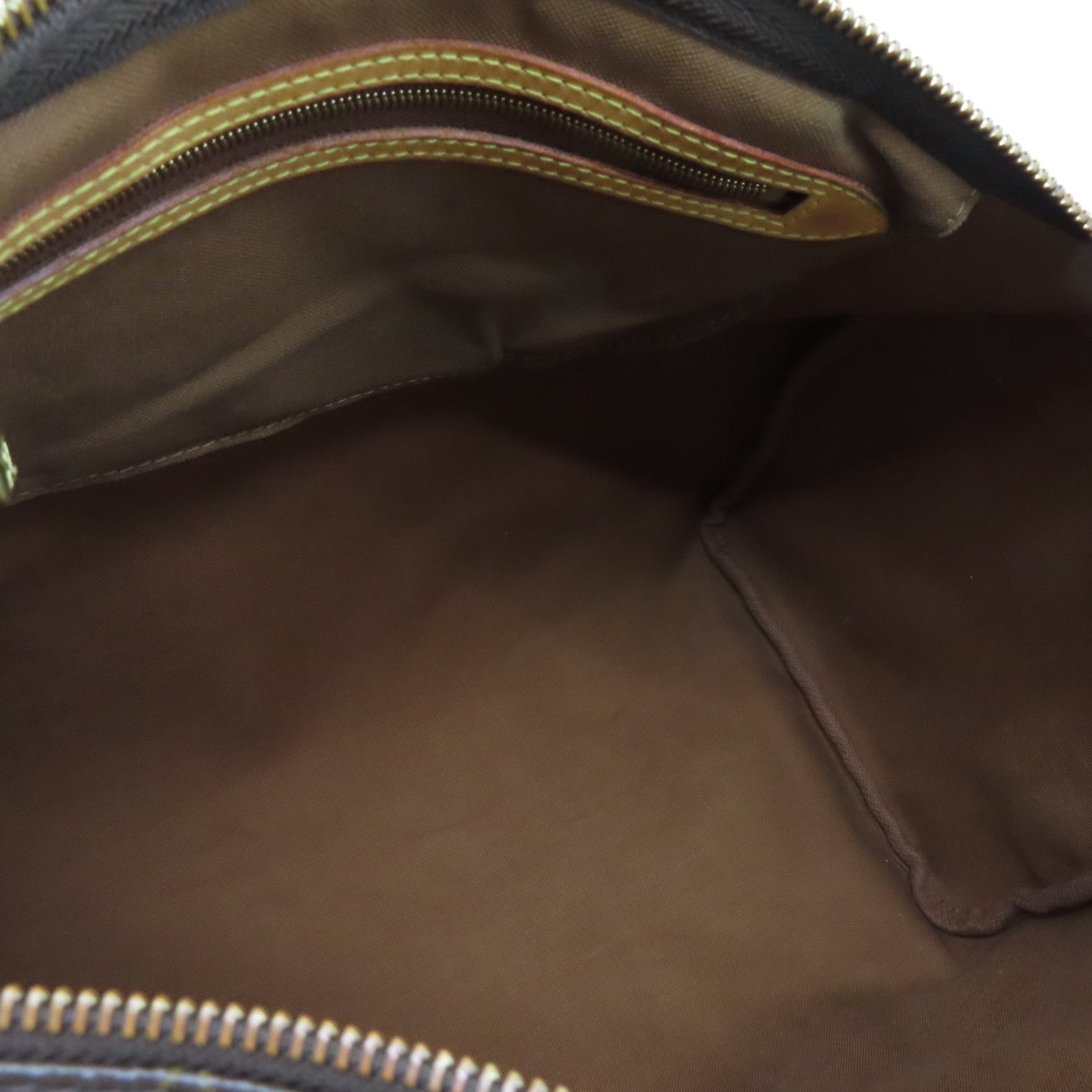 LOUIS VUITTON Monogram Speedy 35 Gold Buckle Handle Bag Brown