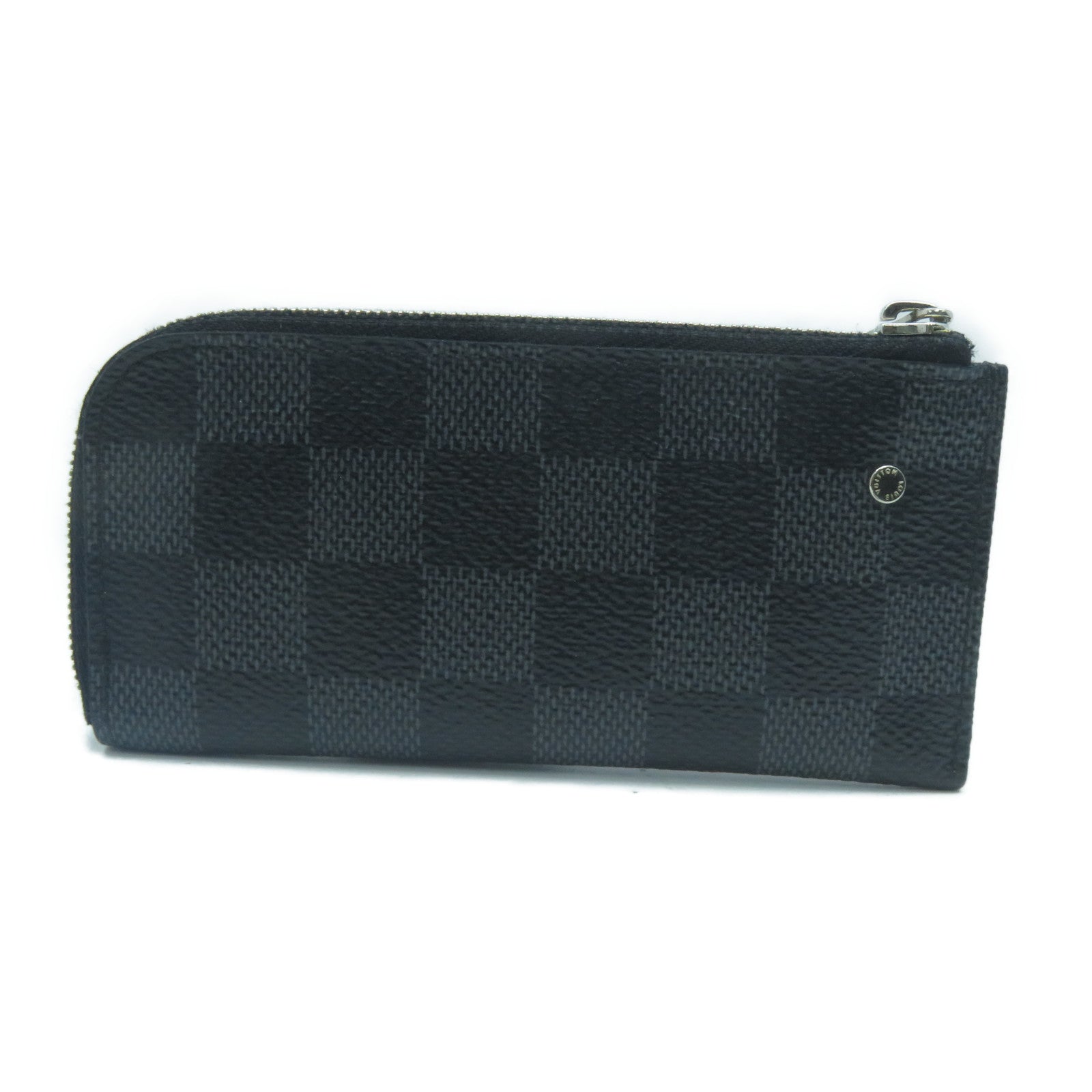 LOUIS VUITTON Damier Graphite Pochette Cles Coin Case Purse銀扣零錢包黑色