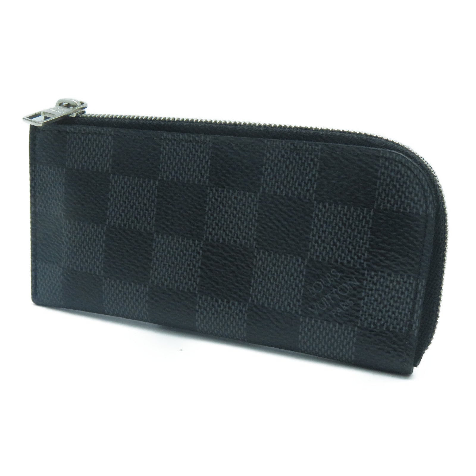 LOUIS VUITTON Damier Graphite Pochette Cles Coin Case Purse銀扣零錢包黑色