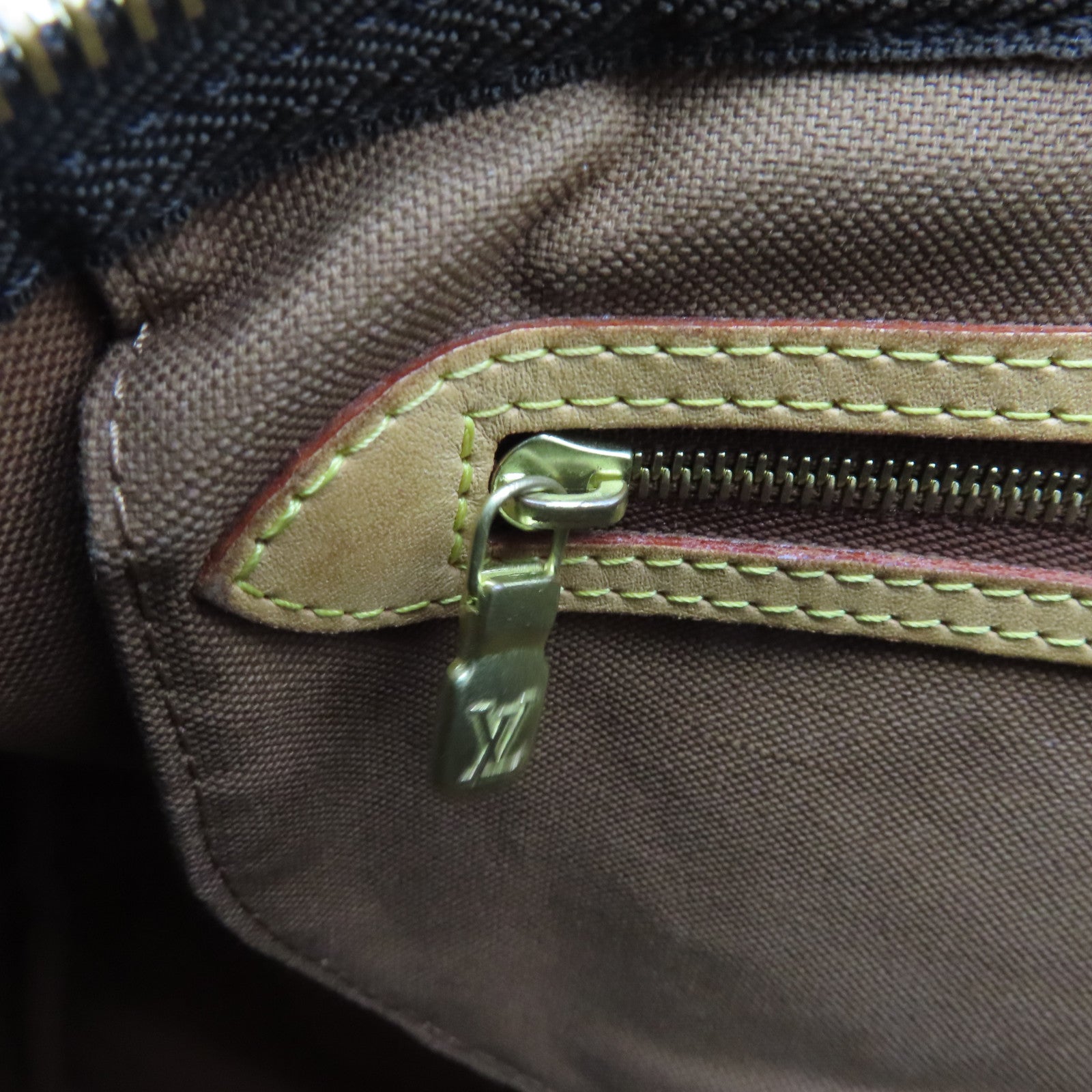 LOUIS VUITTON Monogram Speedy 35 Gold Buckle Handle Bag Brown