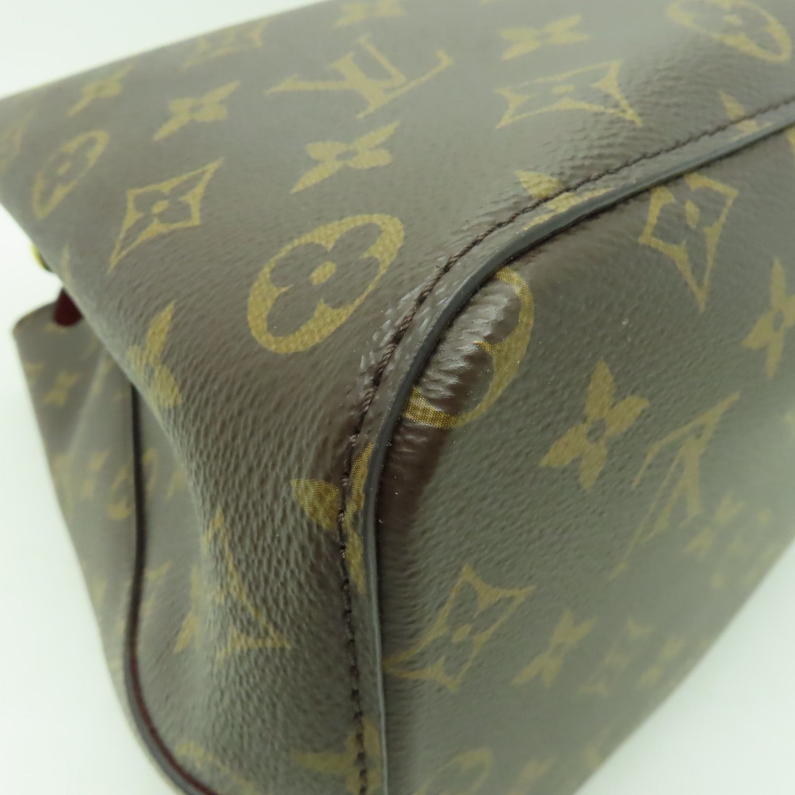 LOUIS VUITTON Monogram Neo Noe金扣肩背袋啡色/紅色