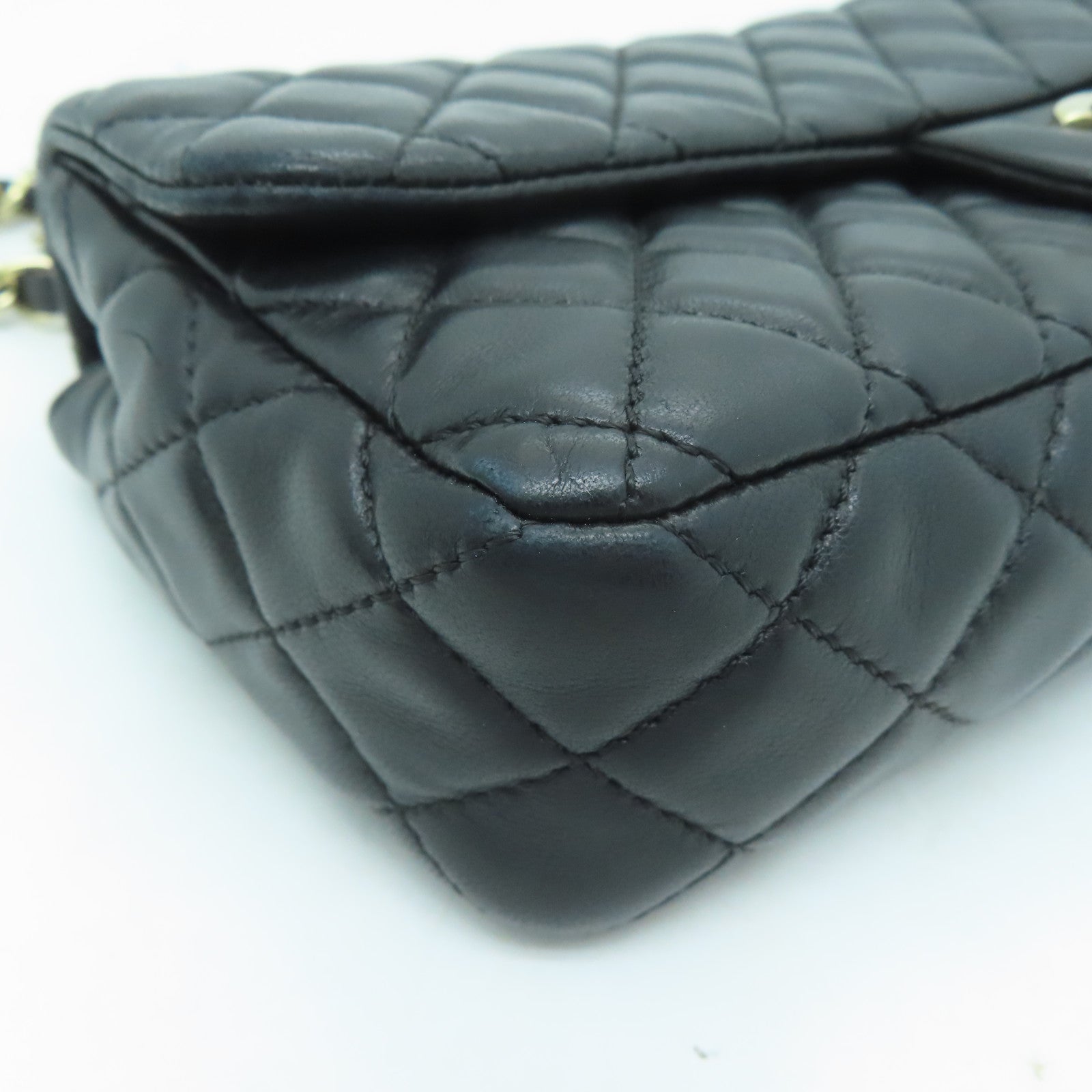 CHANEL 牛皮皮革Shoulder Bag金扣鏈帶肩背兩用袋黑色