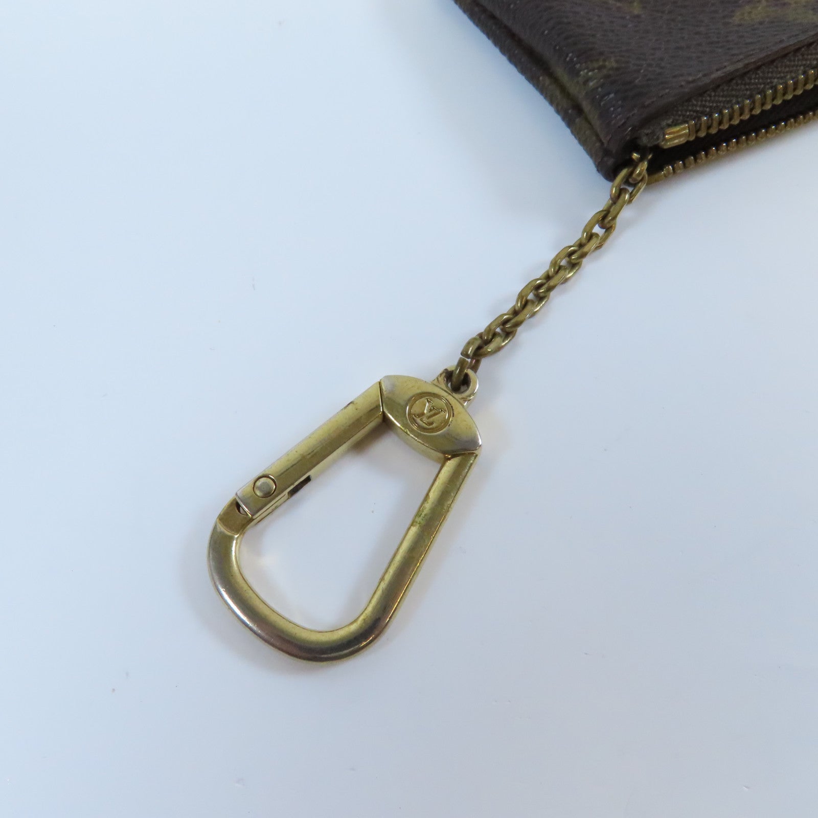 LOUIS VUITTON Monogram Pochette Cles金扣零錢包啡色