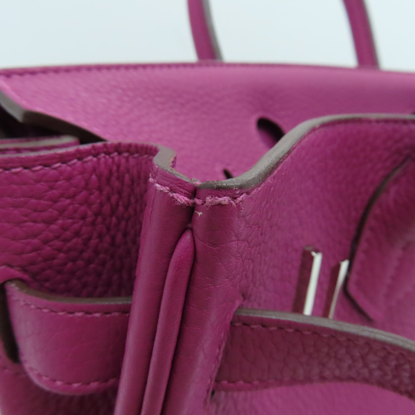 HERMES Togo皮革Birkin 30 Hand Bag銀扣手挽袋紫色