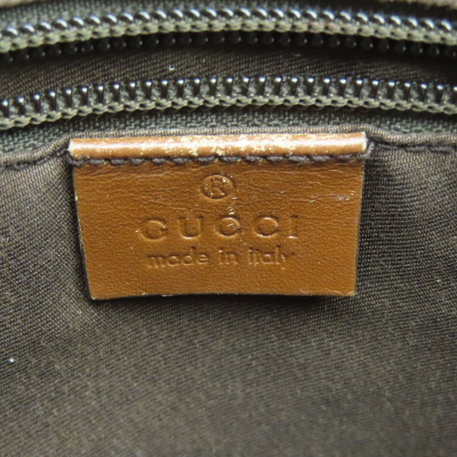 GUCCI 塗層帆布Shoulder Bag銀扣肩背袋奶油色/綠色/紅色