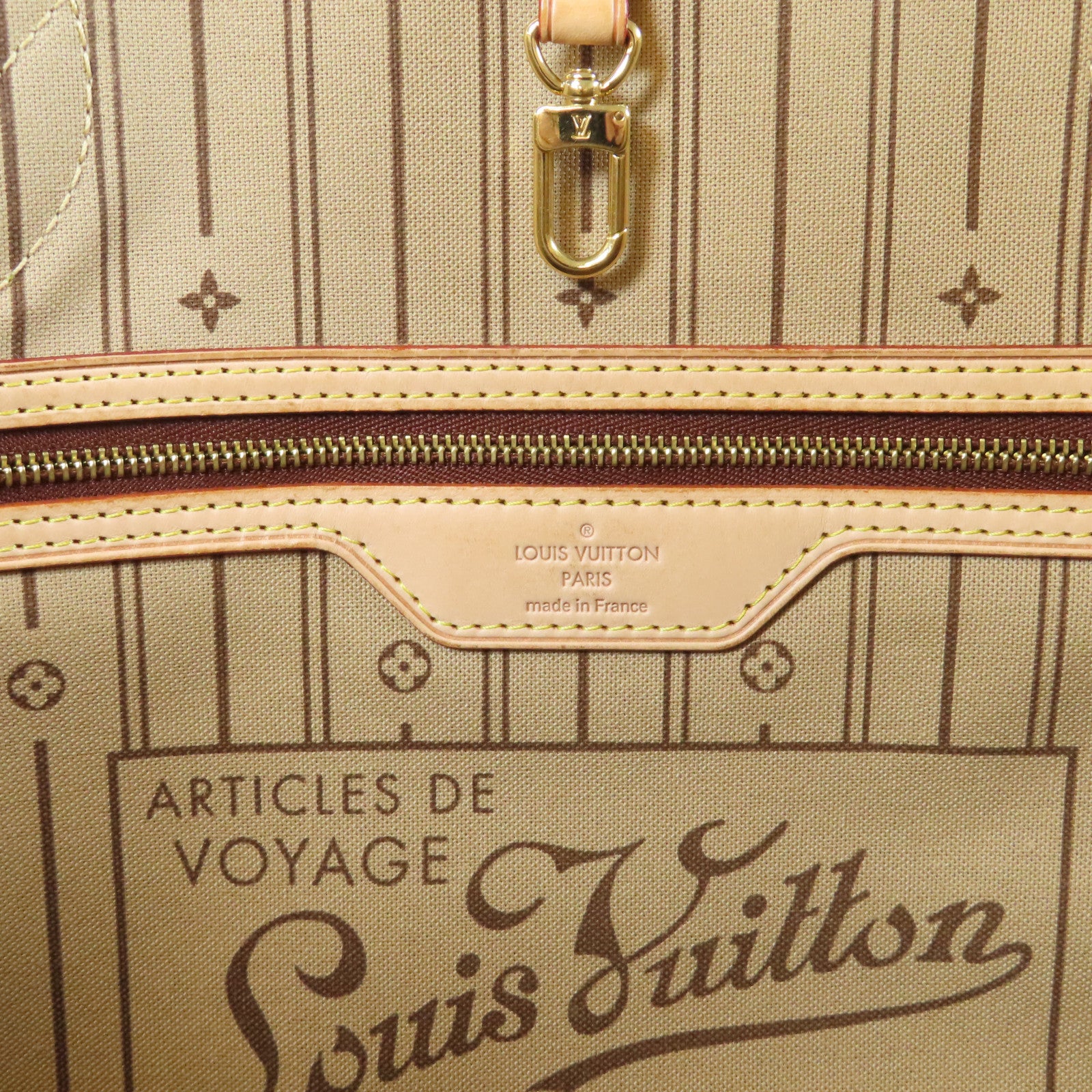 LOUIS VUITTON Monogram Neverfull GM金扣肩背袋啡色