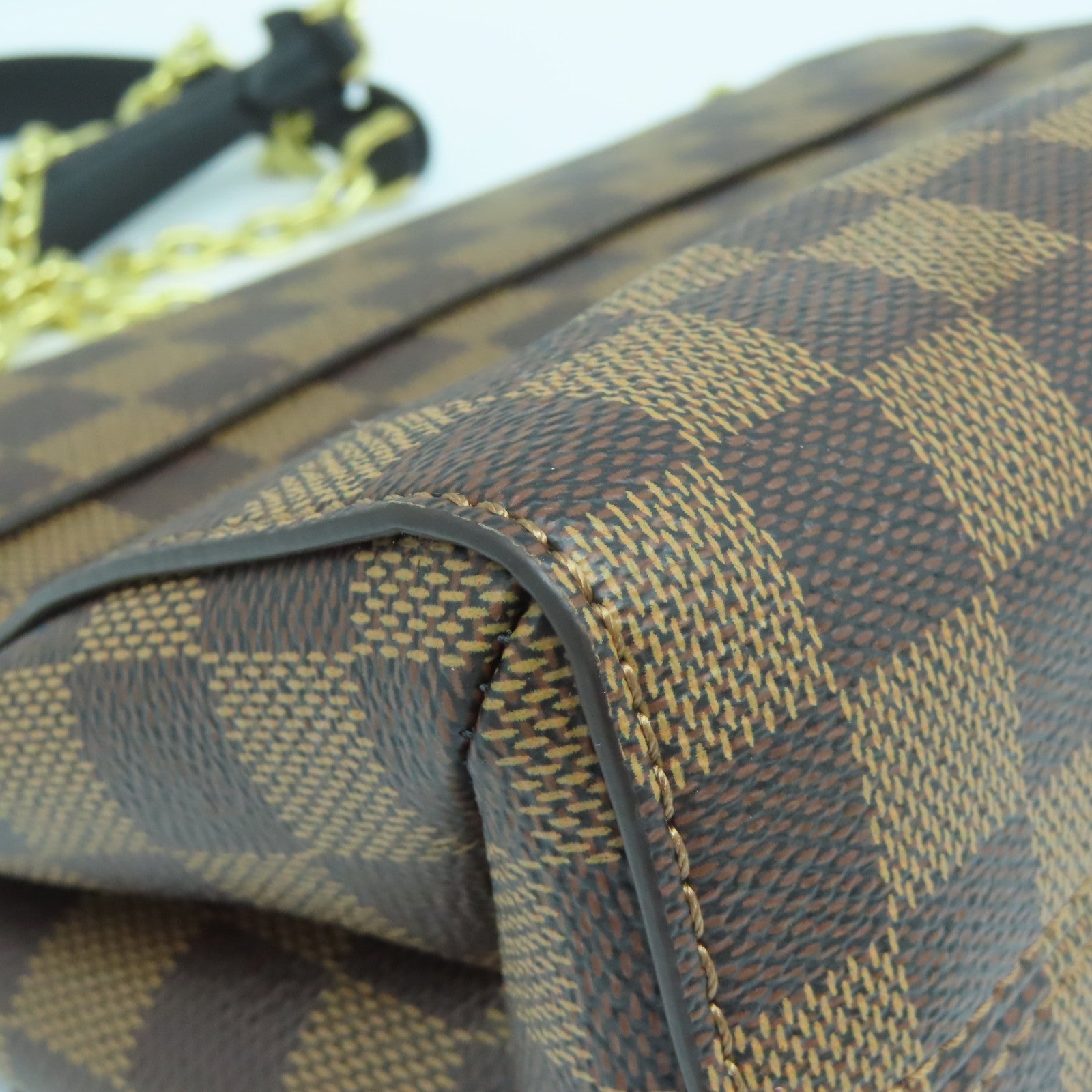 LOUIS VUITTON Damier Vavin PM金扣肩背袋啡色/紅色