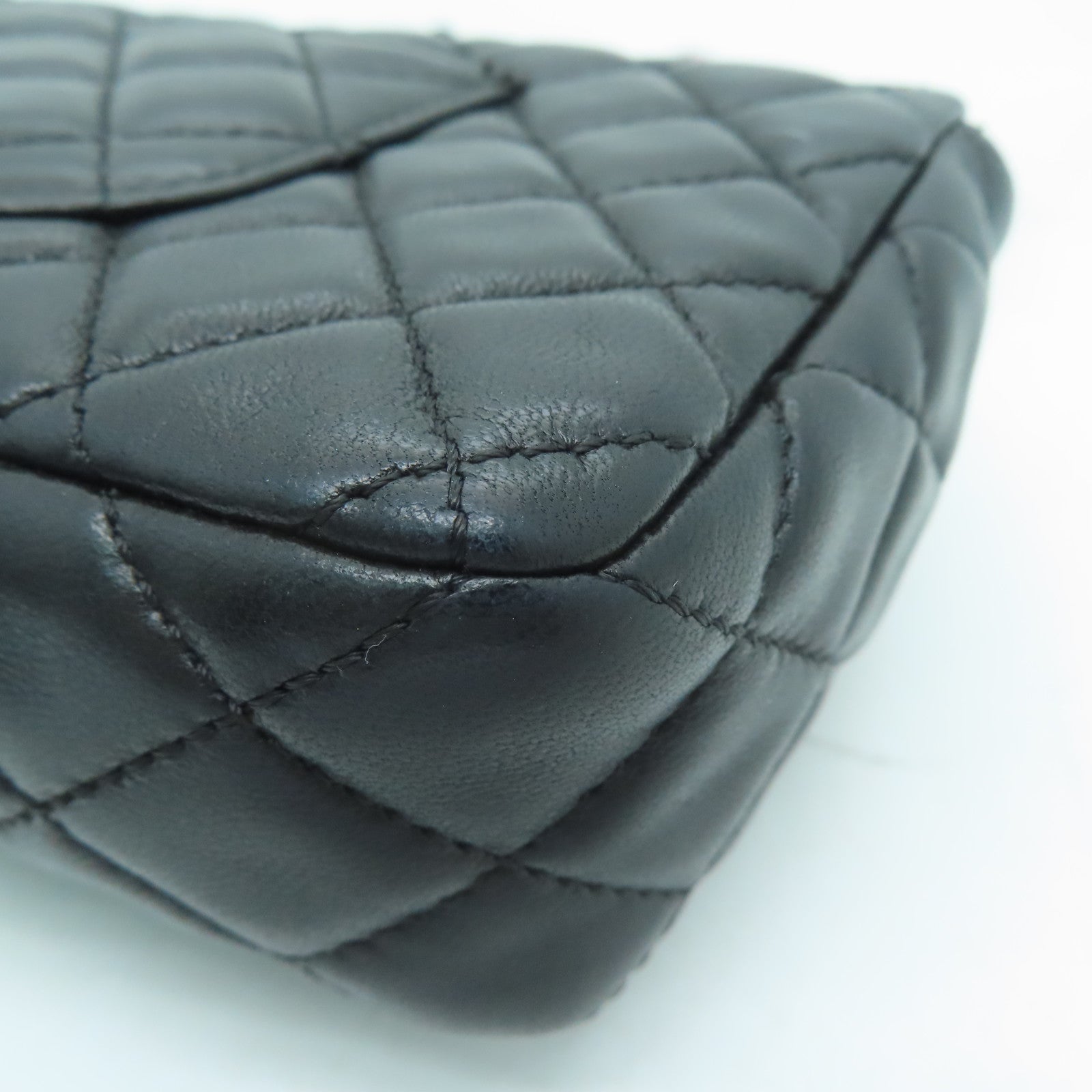 CHANEL 牛皮皮革Shoulder Bag金扣鏈帶肩背兩用袋黑色