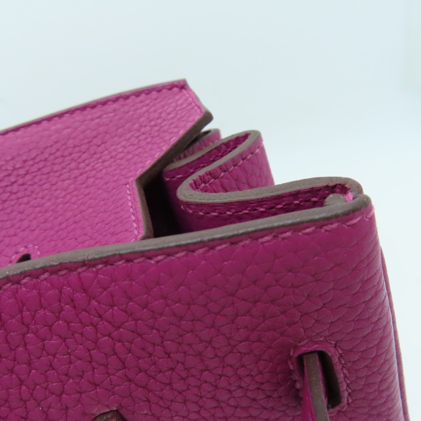 HERMES Togo皮革Birkin 30 Hand Bag銀扣手挽袋紫色