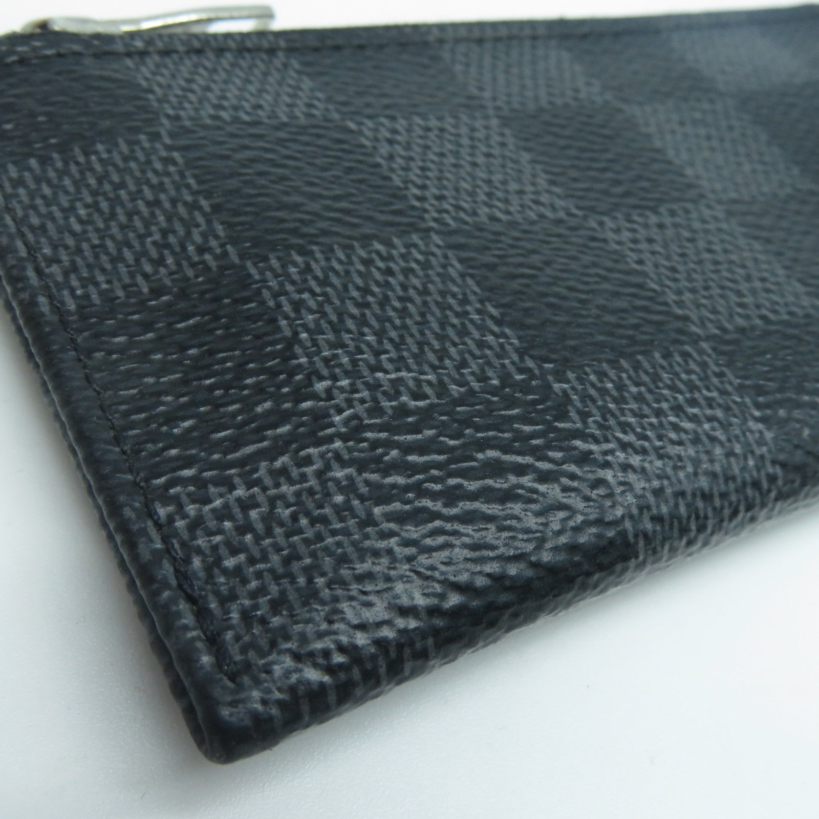 LOUIS VUITTON Damier Graphite Pochette Cles Coin Case Purse銀扣零錢包黑色