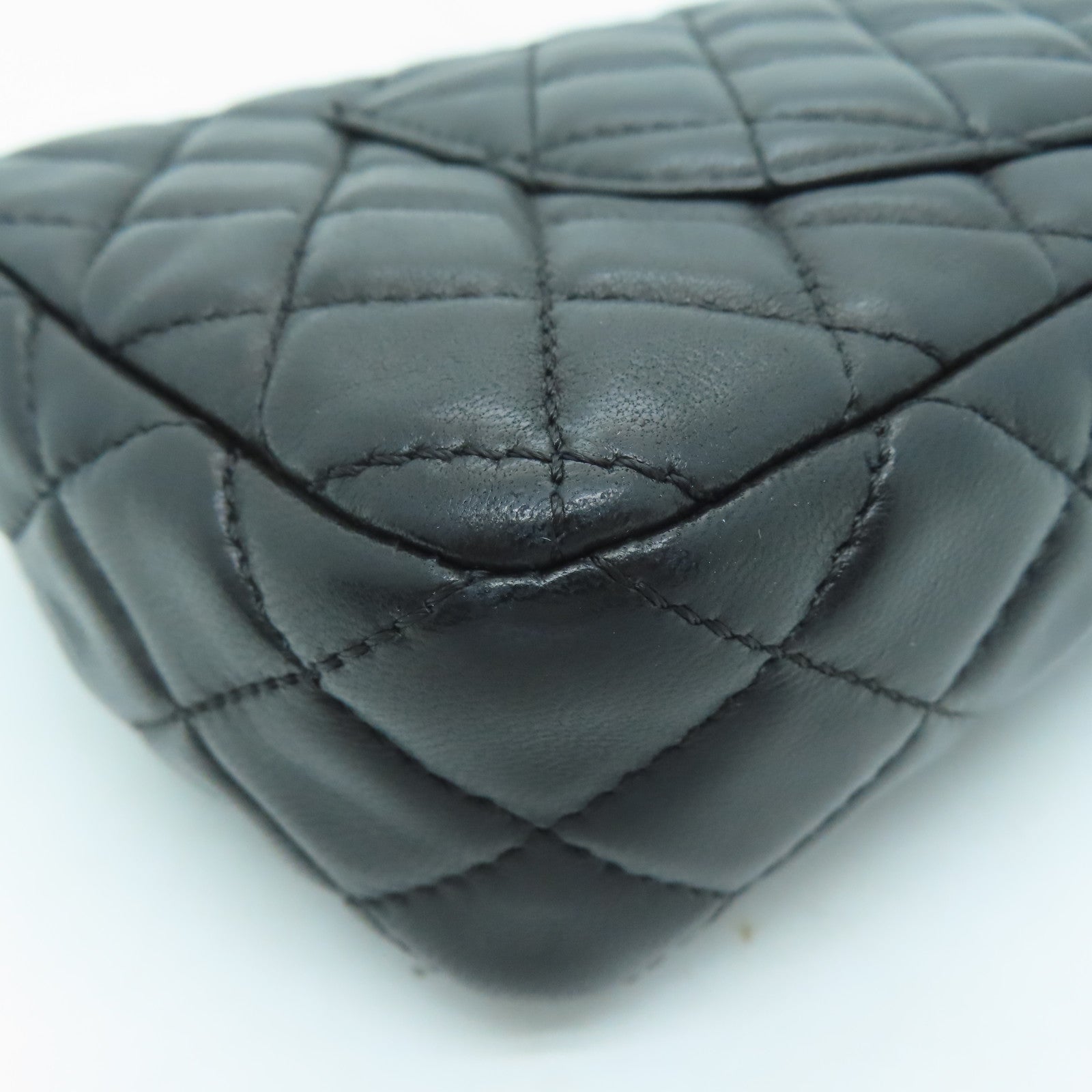 CHANEL 牛皮皮革Shoulder Bag金扣鏈帶肩背兩用袋黑色