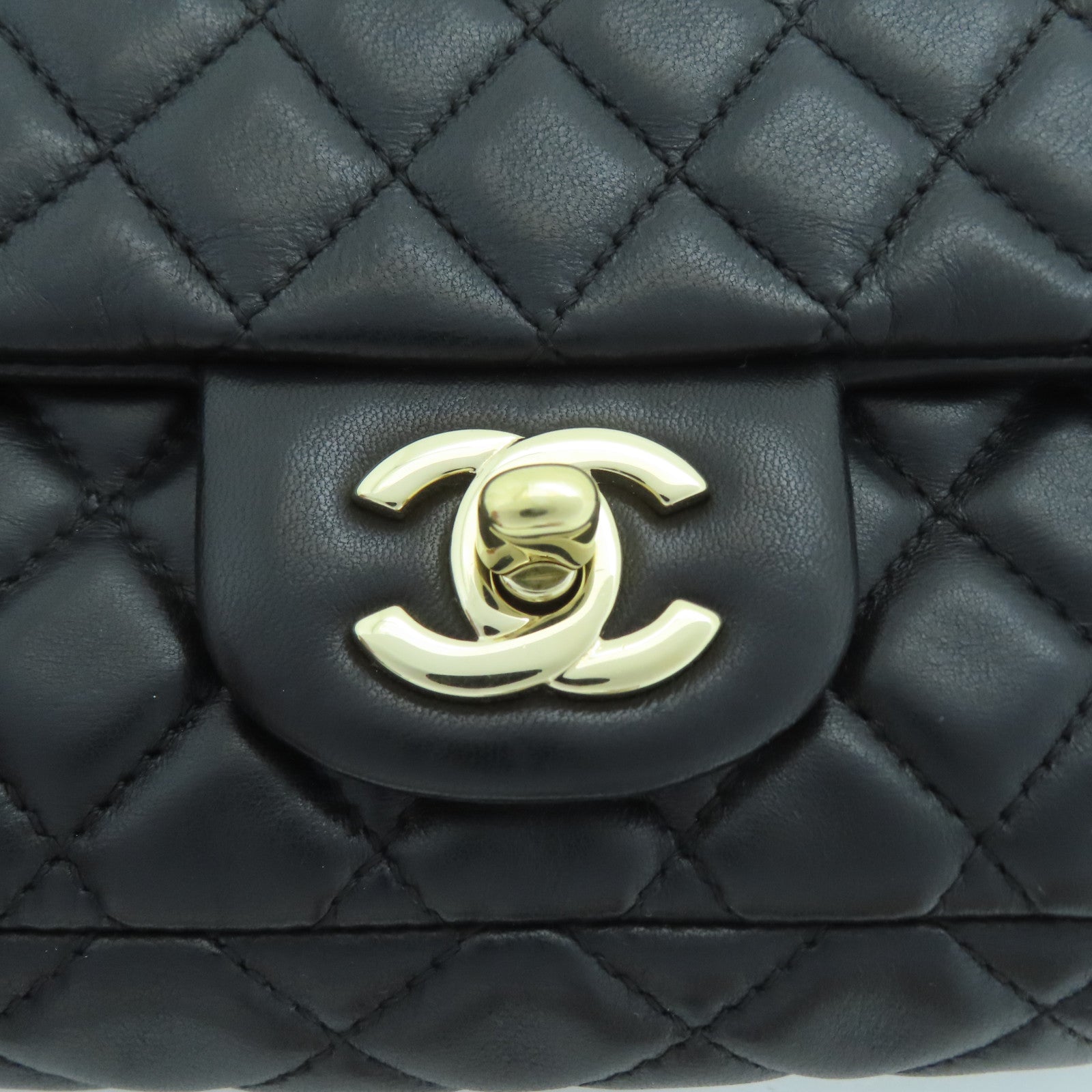 CHANEL 牛皮皮革Shoulder Bag金扣鏈帶肩背兩用袋黑色