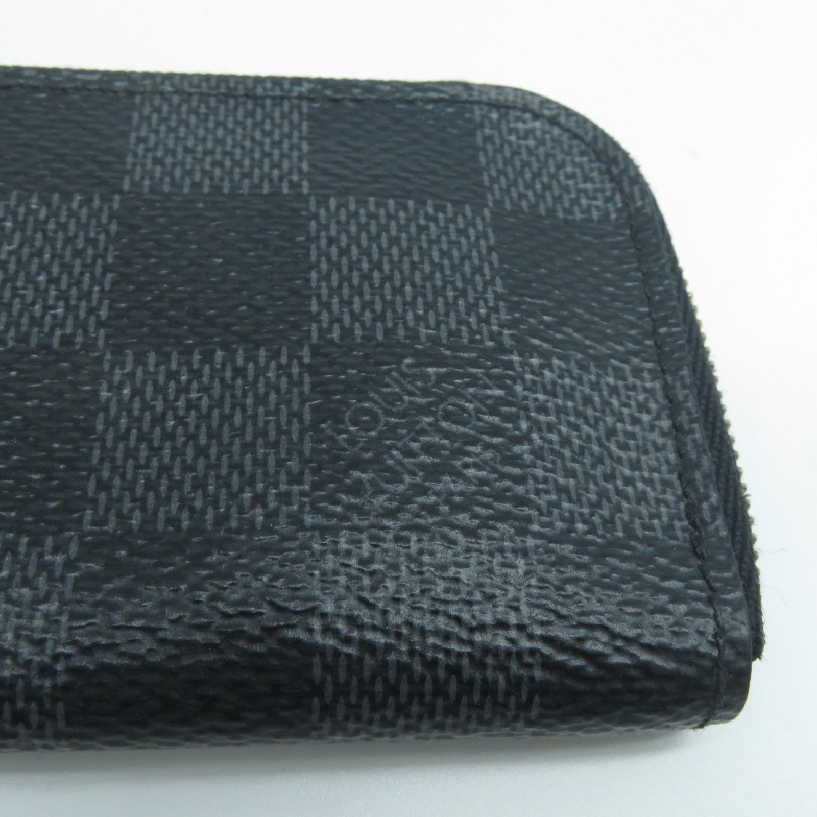 LOUIS VUITTON Damier Graphite Pochette Cles Coin Case Purse銀扣零錢包黑色