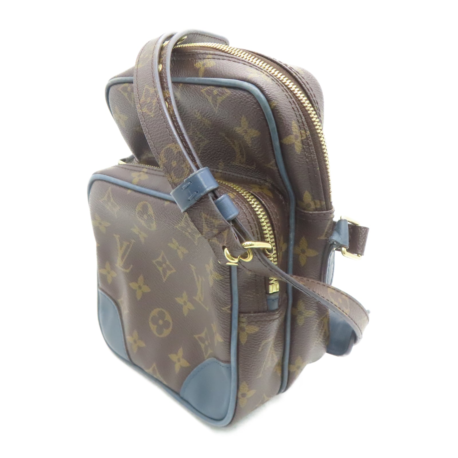 LOUIS VUITTON Monogram Amazone Slate金扣肩背袋棕色