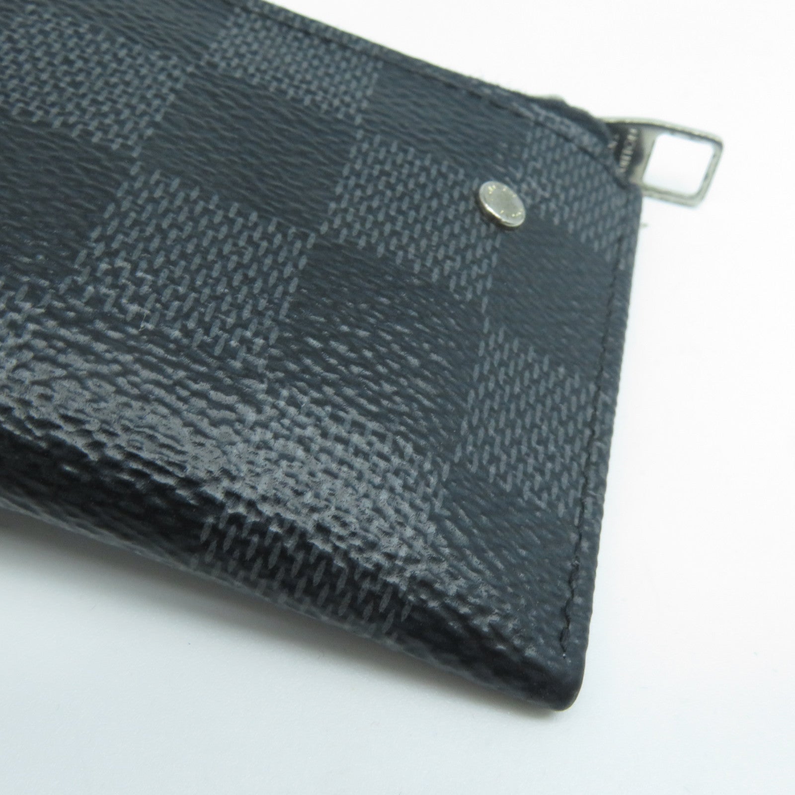 LOUIS VUITTON Damier Graphite Pochette Cles Coin Case Purse銀扣零錢包黑色